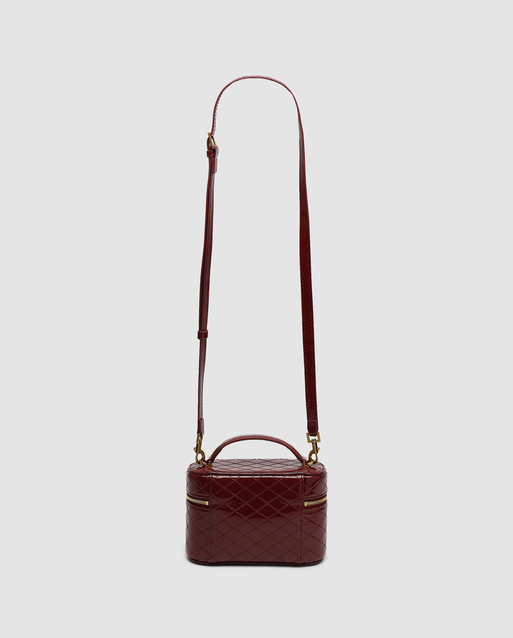 Saint Laurent Gaby Vanity Lacquered Leather Shoulder Bag Red - 2