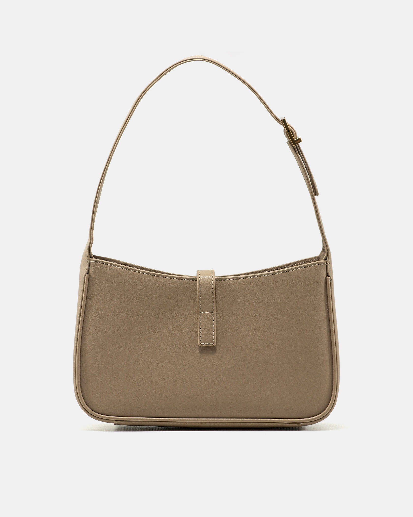 Saint Laurent Hobo Le 5 A 7 Leather Shoulder Bag in Beige/Gold - 6