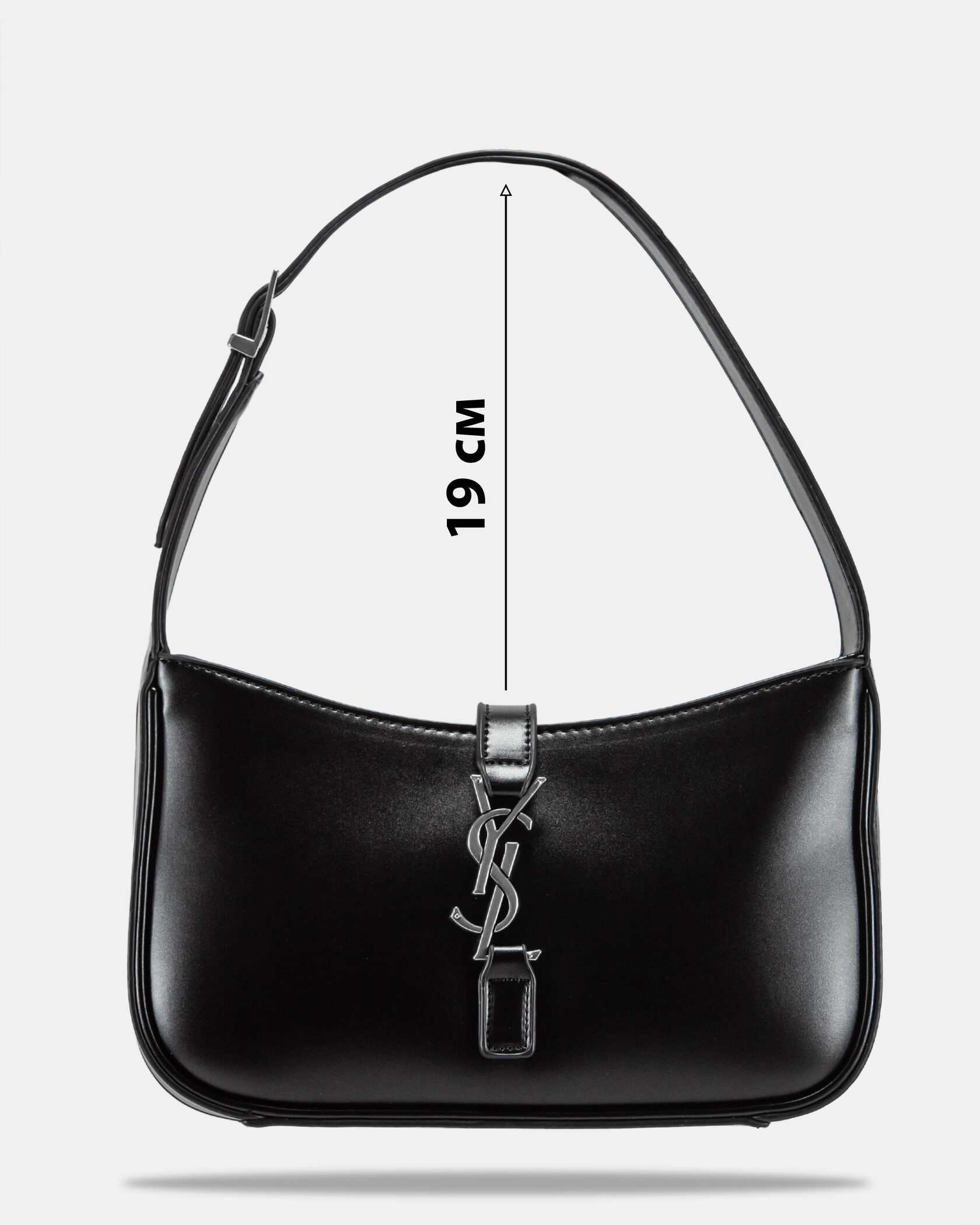 Saint Laurent Hobo Le 5 A 7 Leather Shoulder Bag in Black/Silver - 4