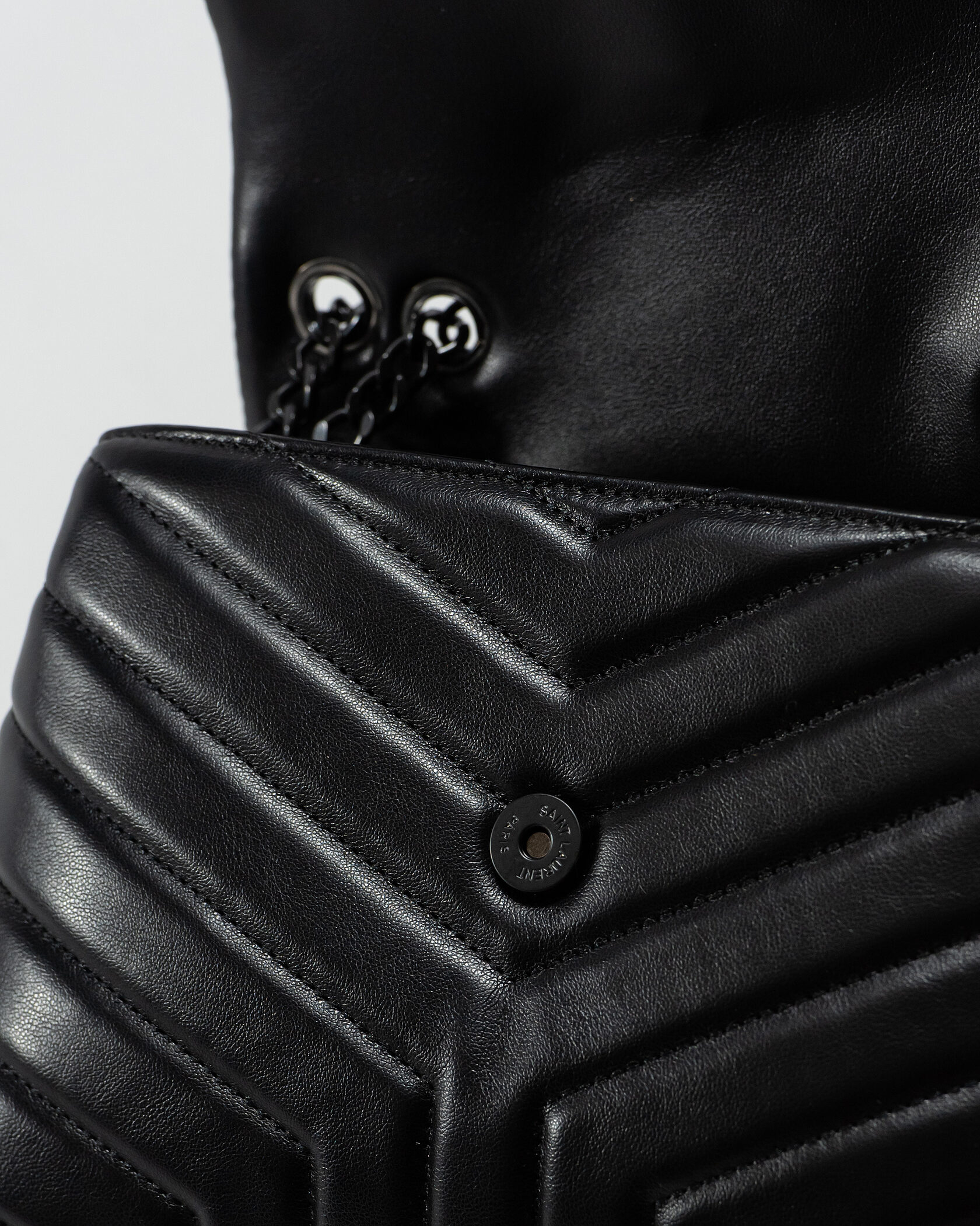 Saint Laurent Loulou Puffer Small Shoulder Bag in Black Quilted Leather with Black Hardware - 13