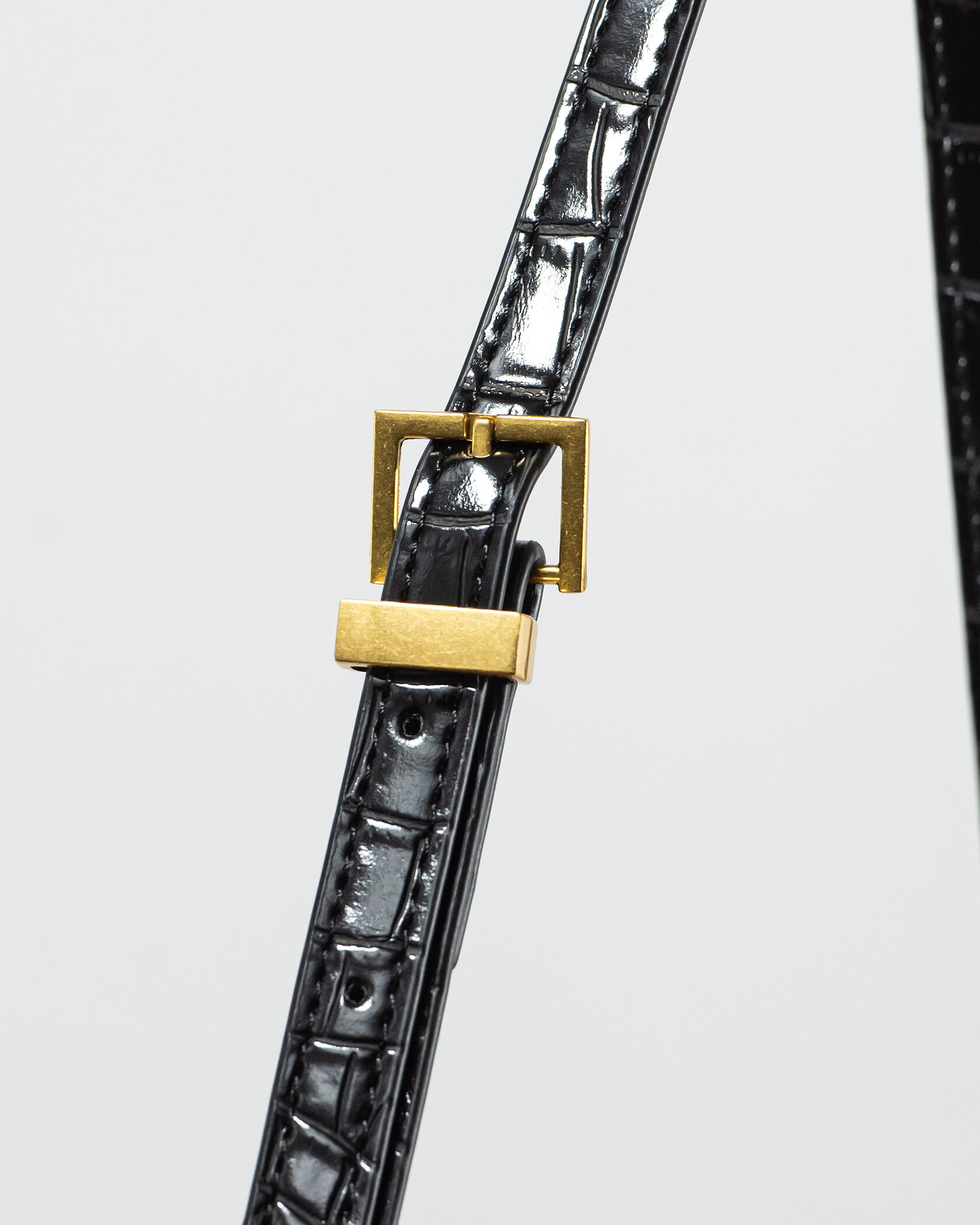 Saint Laurent Manhattan Leather Shoulder Bag Black Snake Skin - 14