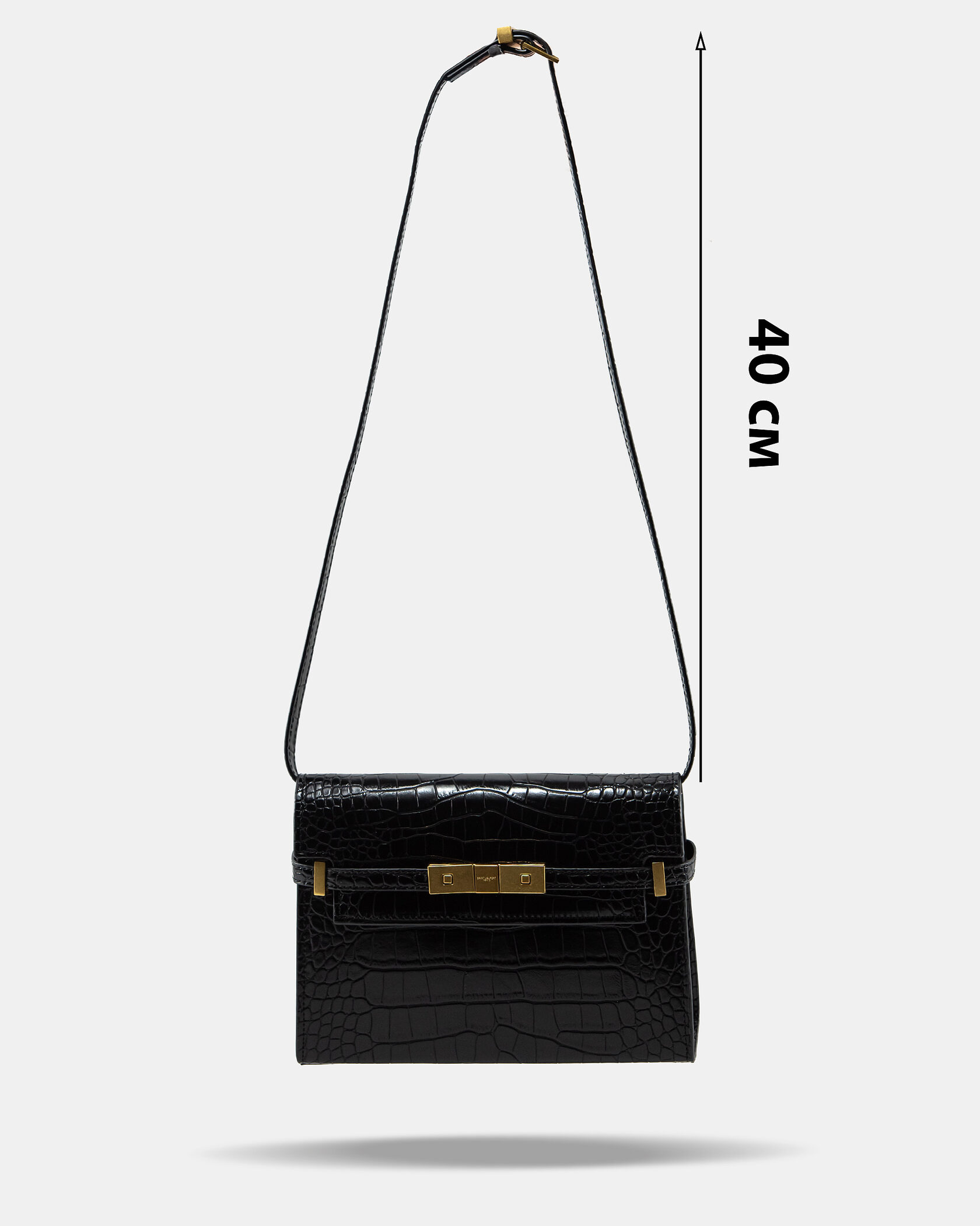 Saint Laurent Manhattan Leather Shoulder Bag Black Snake Skin - 4