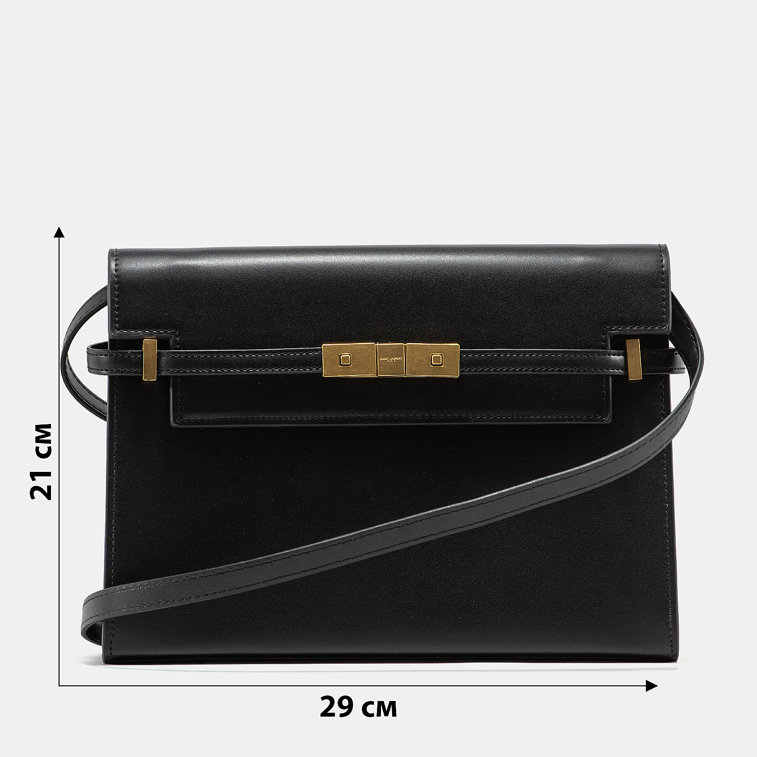 Saint Laurent Manhattan Leather Shoulder Bag Black - 3