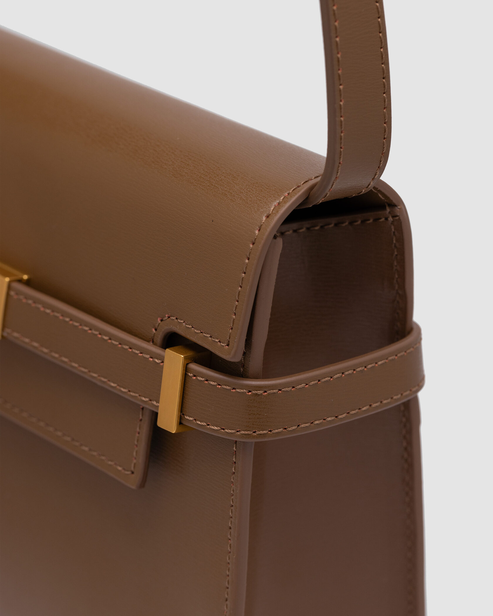 Saint Laurent Manhattan Medium Leather Shoulder Bag Brown - 9