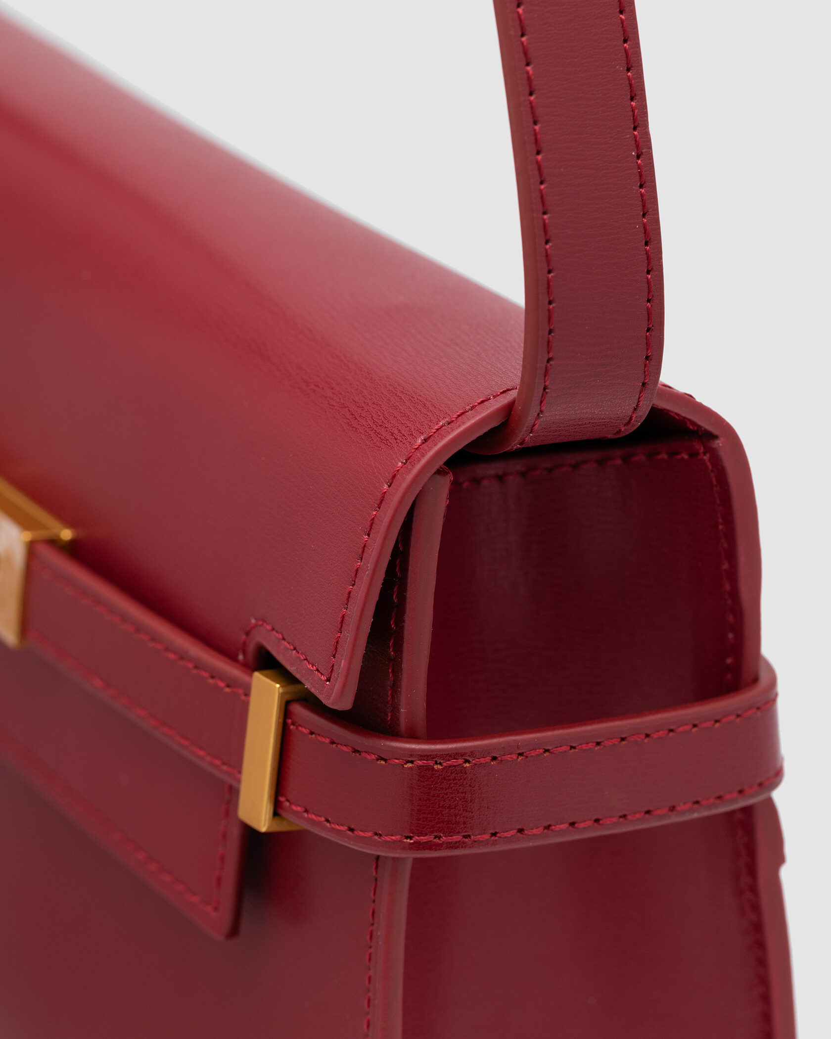 Saint Laurent Manhattan Medium Leather Shoulder Bag Burgundy - 7