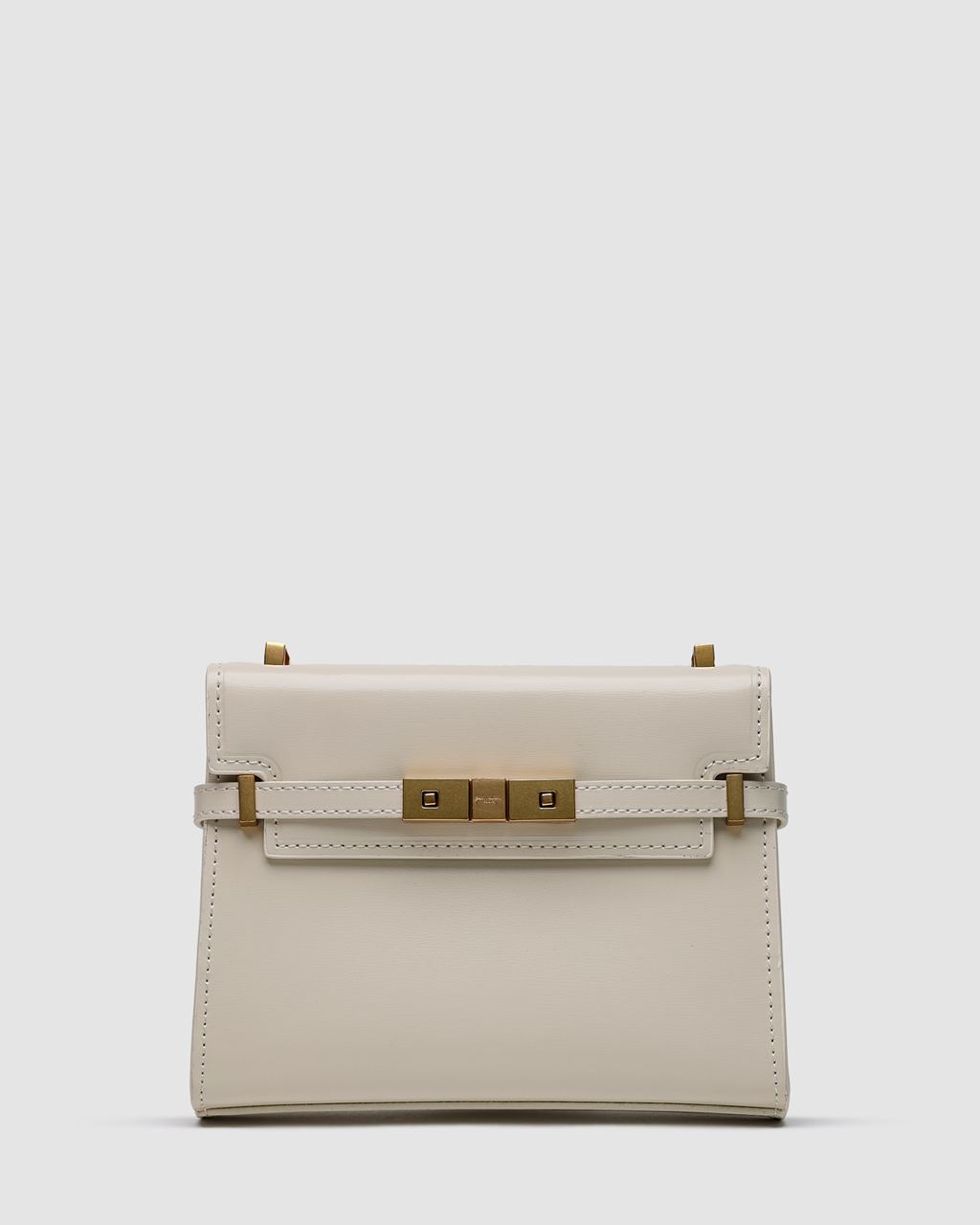 Saint Laurent Manhattan Mini Leather Shoulder Bag Cream - 3
