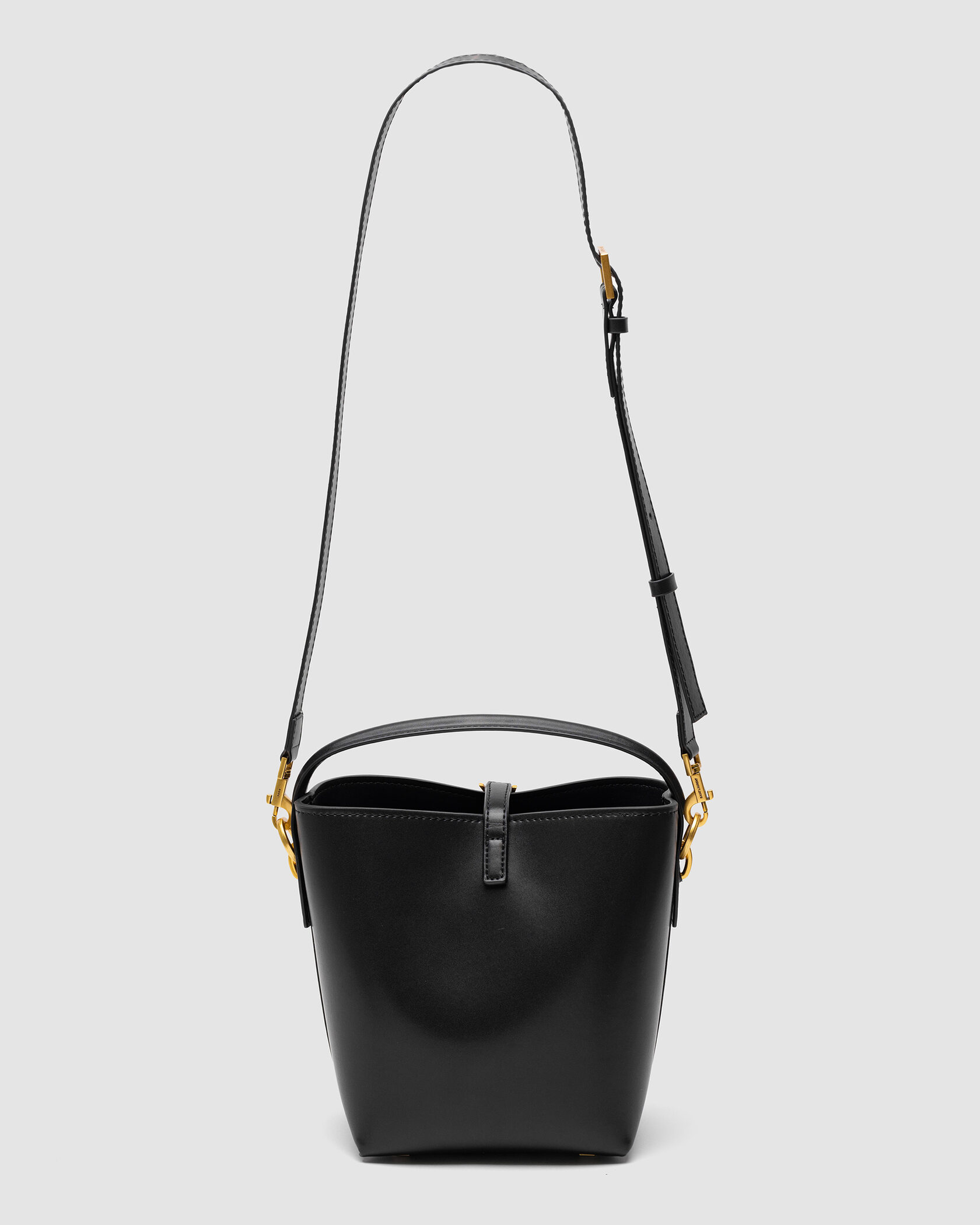 Saint Laurent Medium Le 37 Shiny Leather Bucket Bag Black - 3