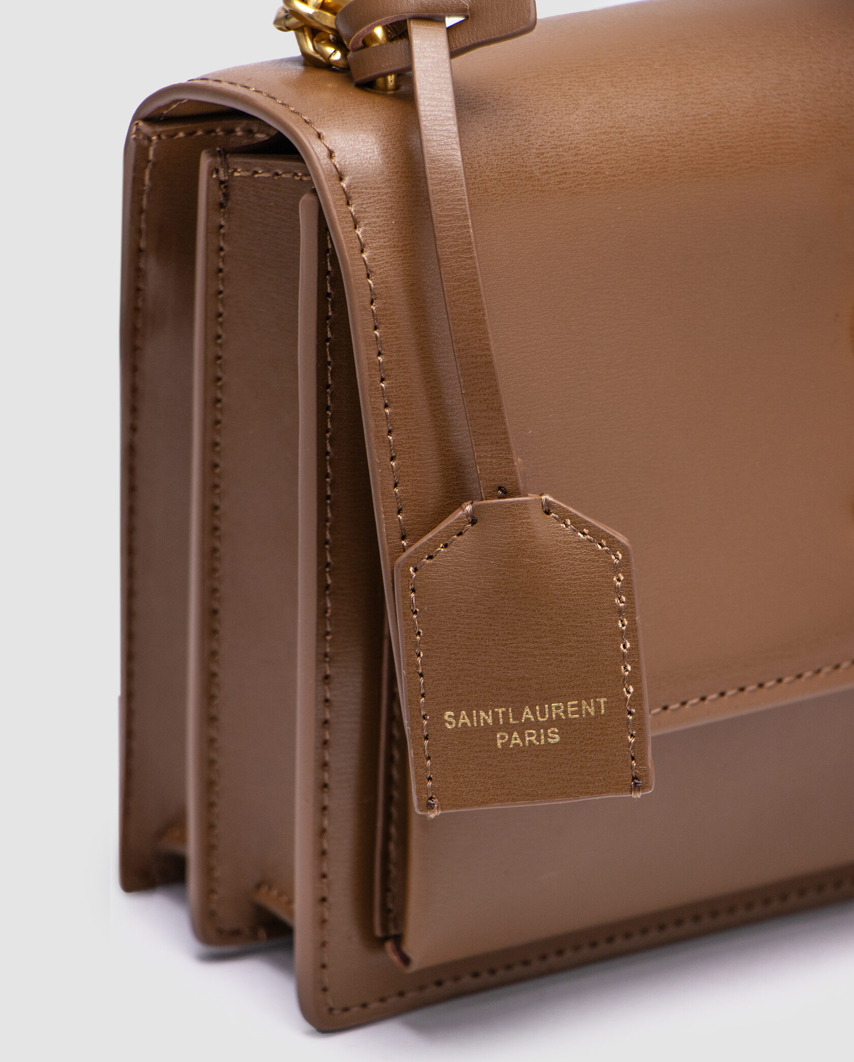 Saint Laurent Medium Sunset in Smooth Leather Brown/Gold - 5