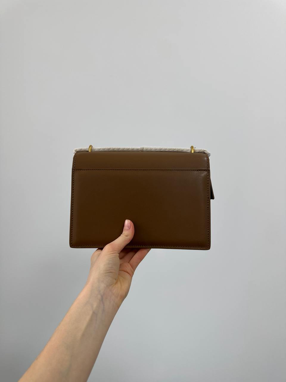 Saint Laurent Medium Sunset in Smooth Leather Brown/Gold - 7