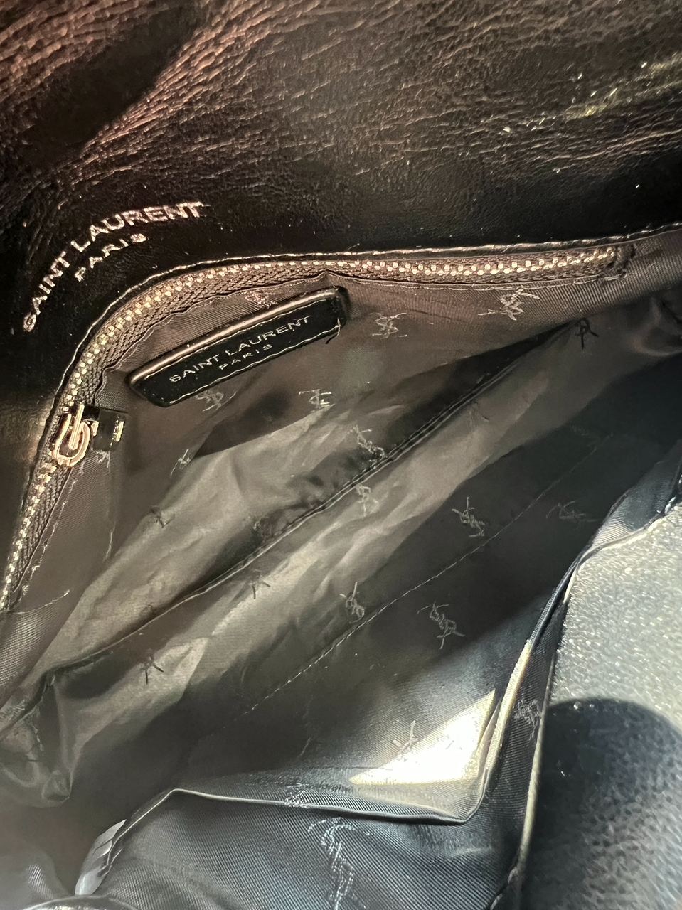 Saint Laurent Puffer Small in Nappa Leather Black Silver Chain - 14