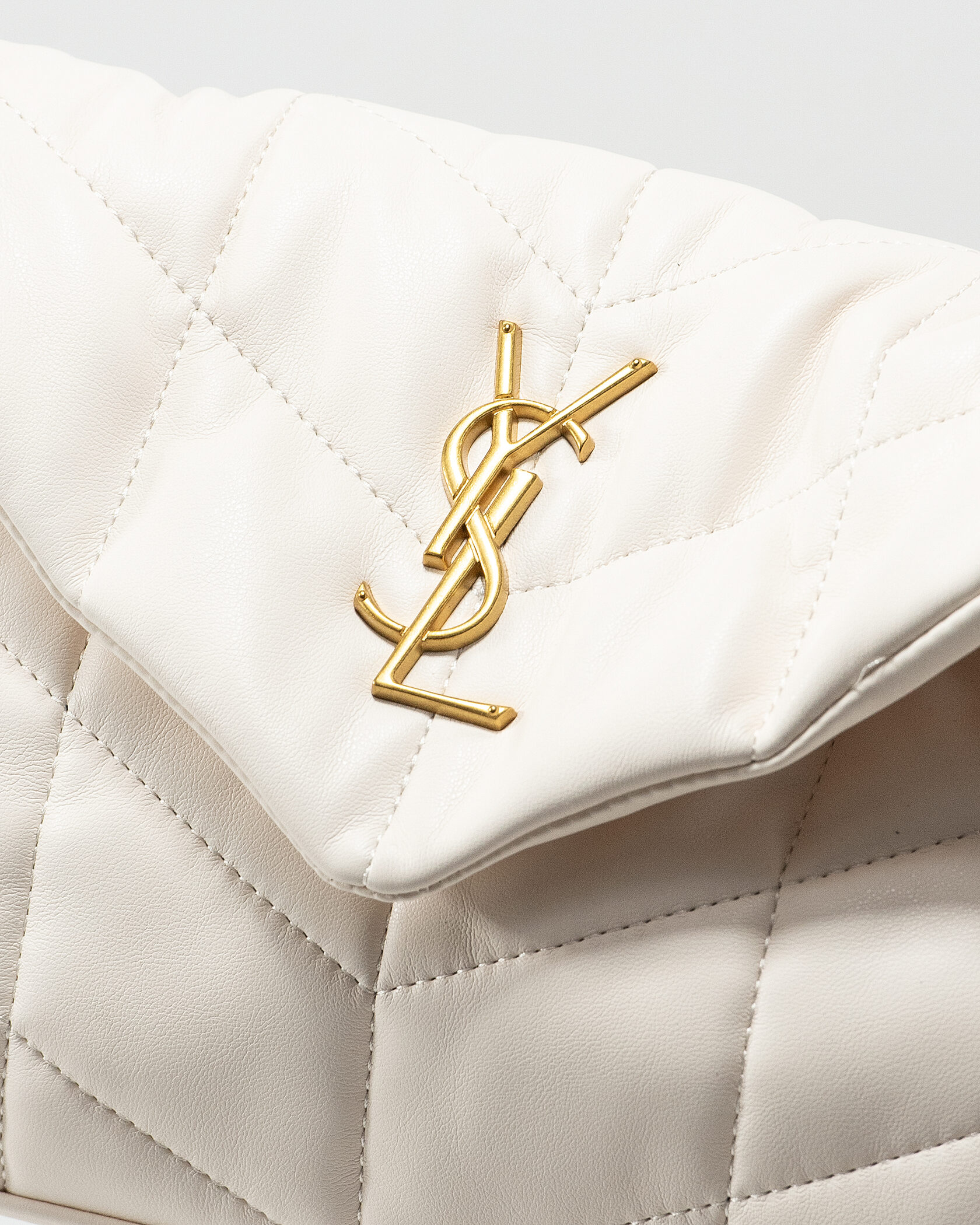 Saint Laurent Puffer Small in Nappa Leather White Gold Chain - 5