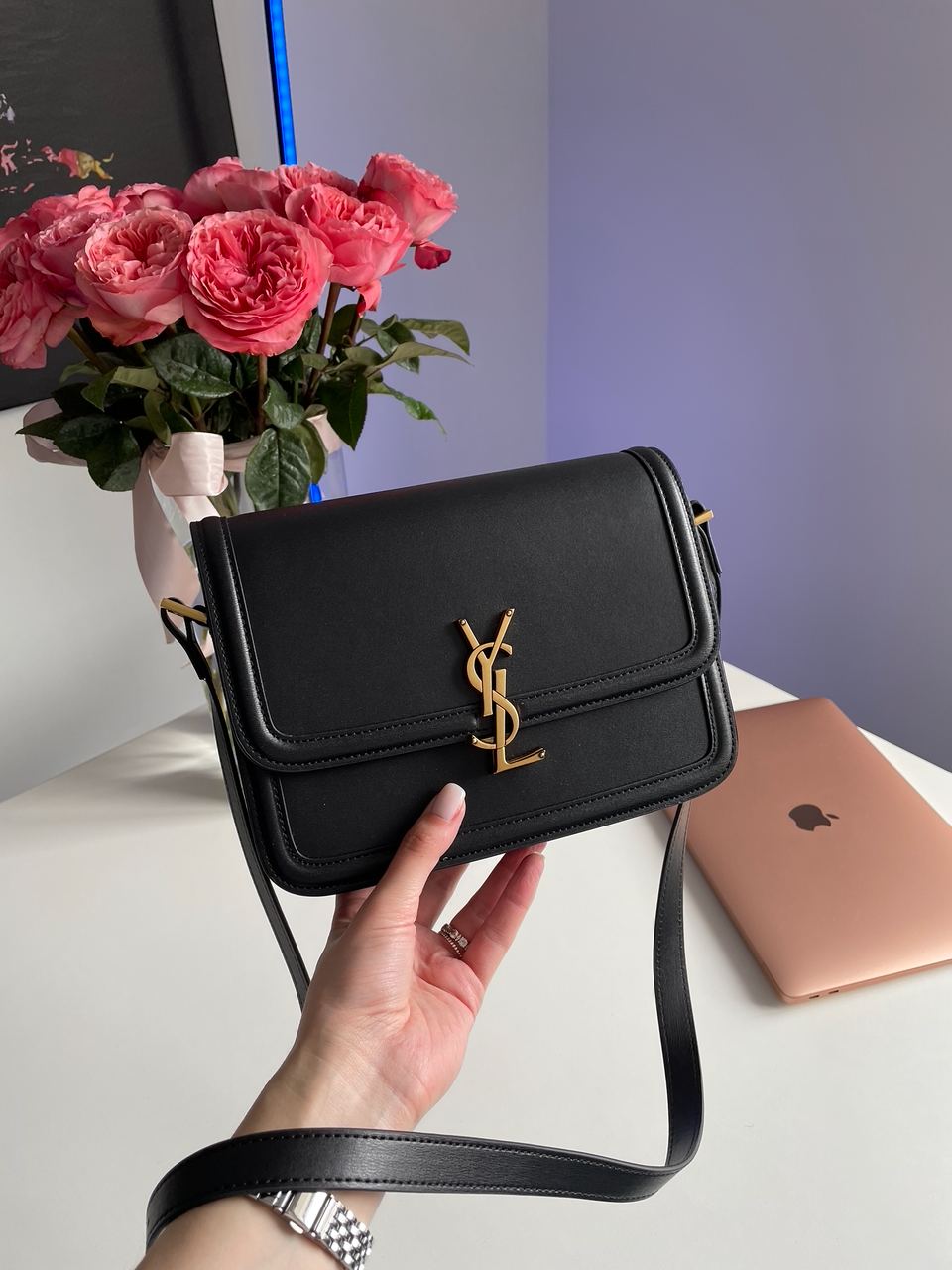 Saint Laurent Solferino Large Black/Gold - 5