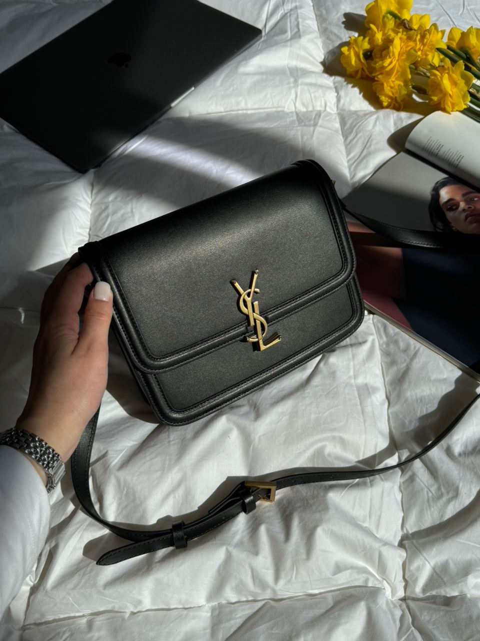 Saint Laurent Solferino Large Black/Gold - 9