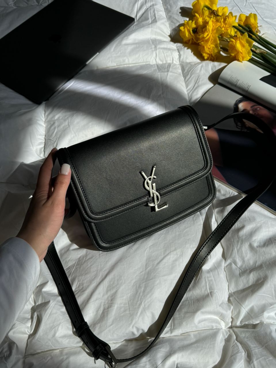 Saint Laurent Solferino Large Black/Silver - 6