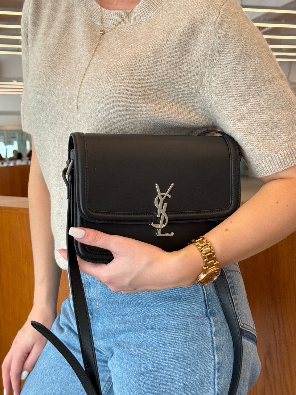 Saint Laurent Solferino Large Black/Silver - 7