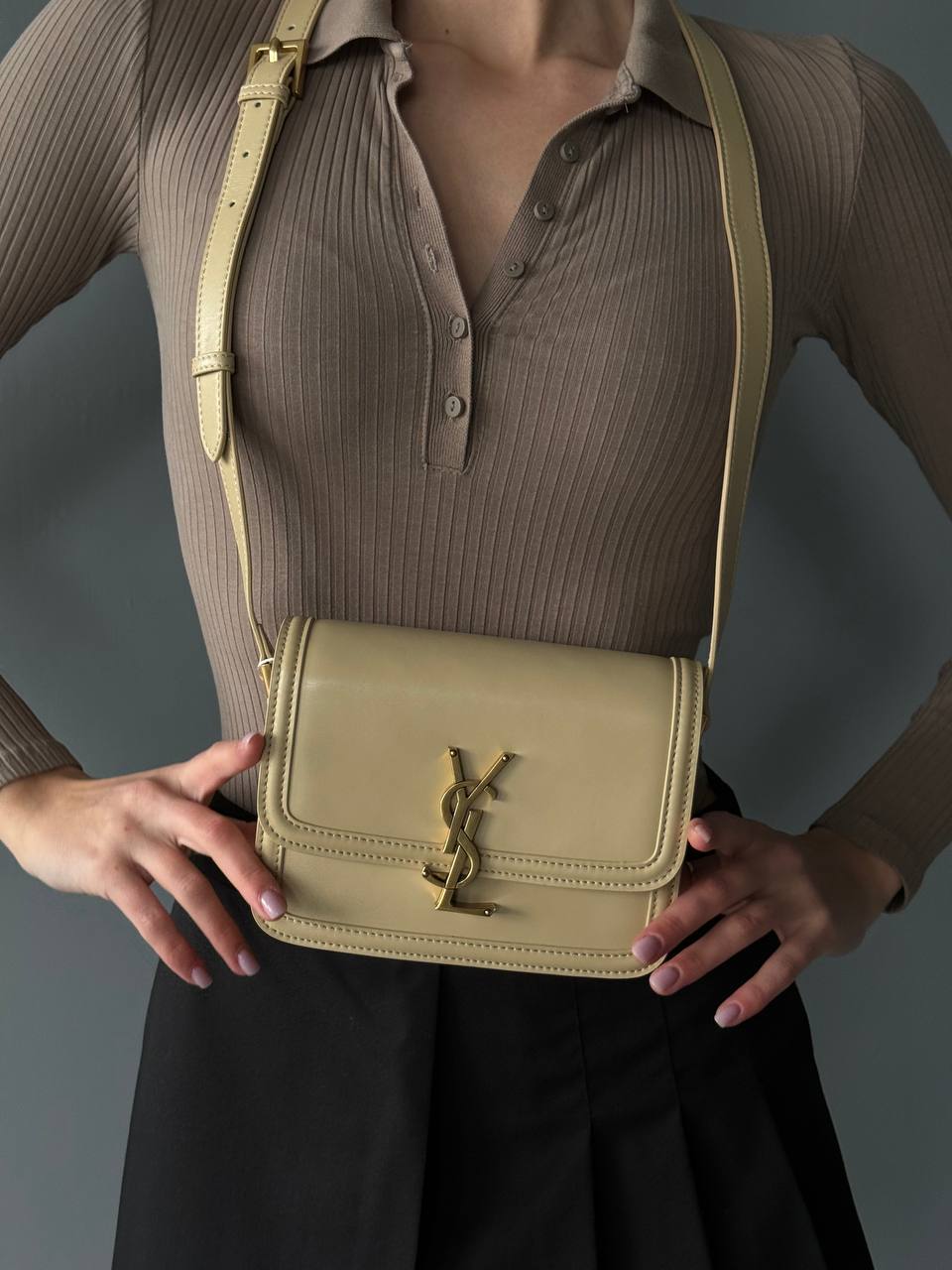 Saint Laurent Solferino Small Beige - 5