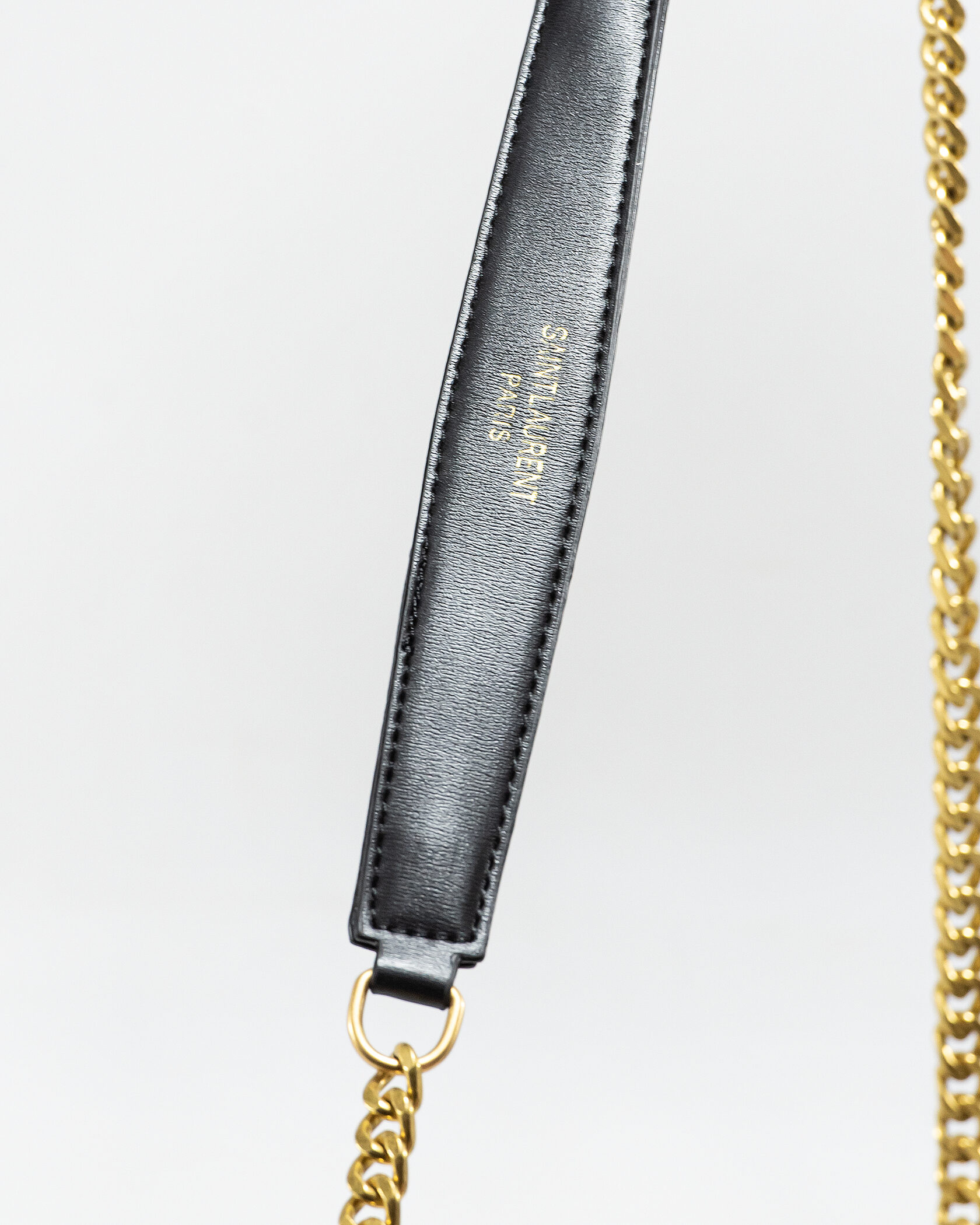 Saint Laurent Sunset Small Shoulder Bag in Black Leather with Gold Hardware - 12