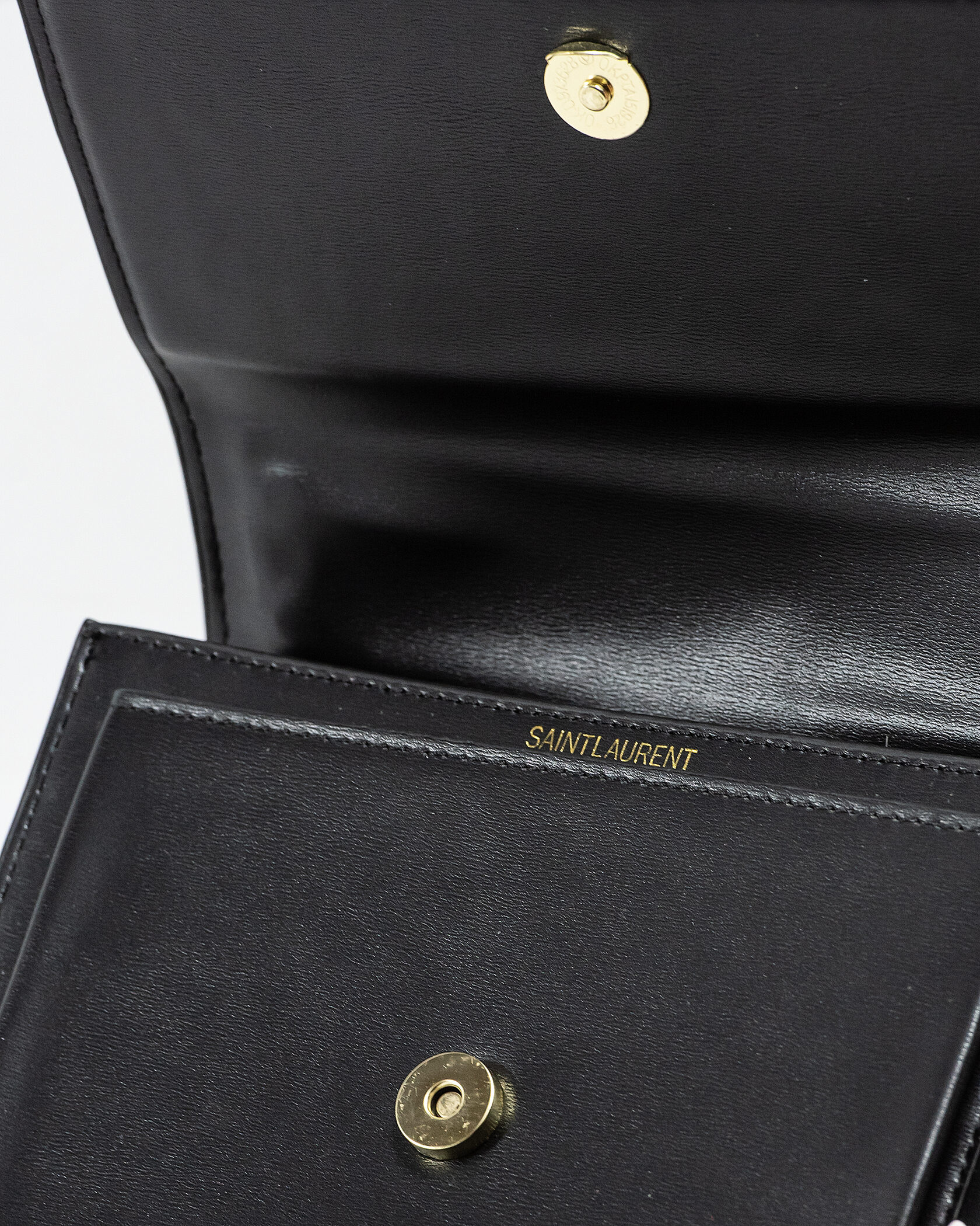 Saint Laurent Sunset Small Shoulder Bag in Black Leather with Gold Hardware - 13