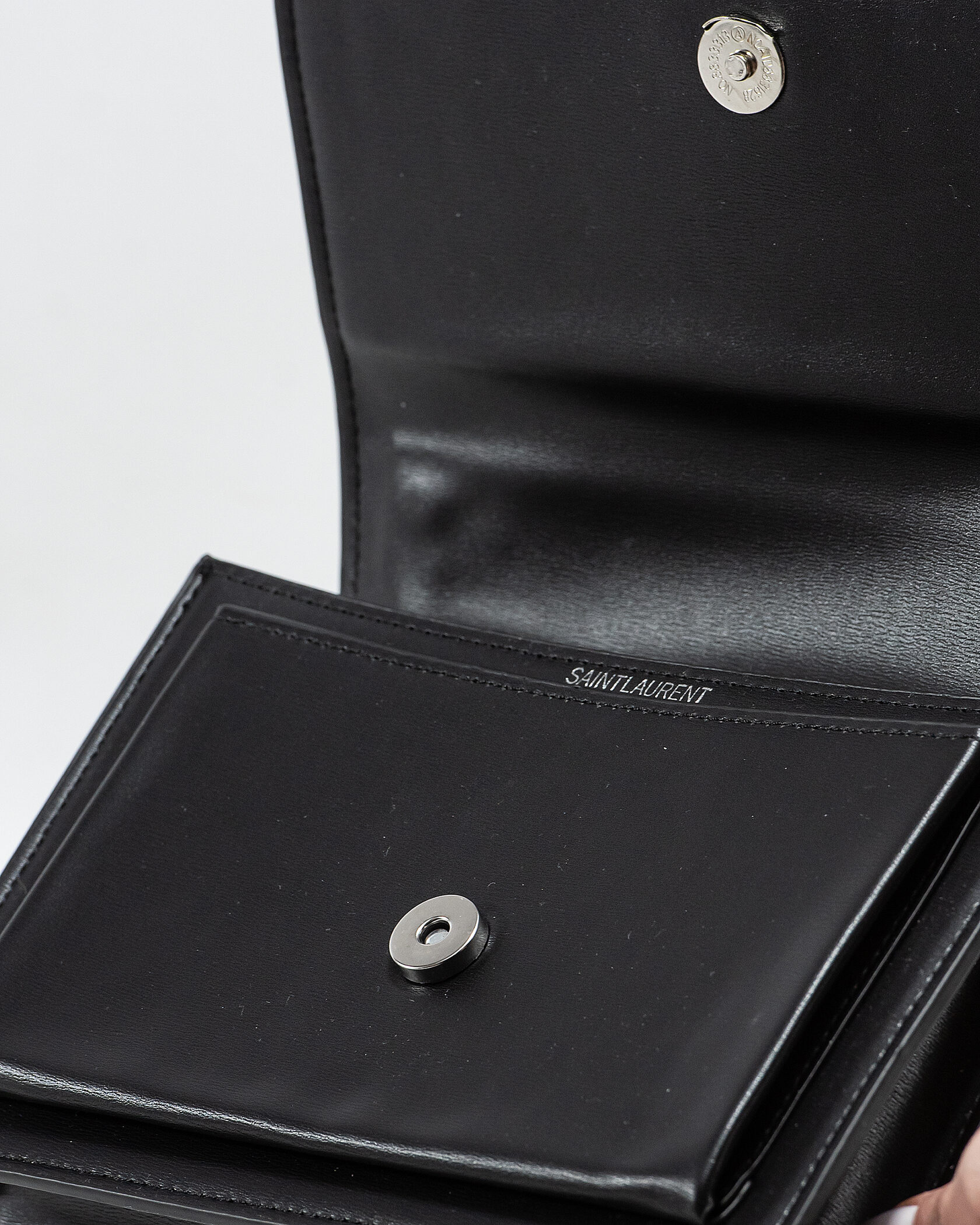 Saint Laurent Sunset Small Shoulder Bag in Black Leather with Silver Hardware - 13