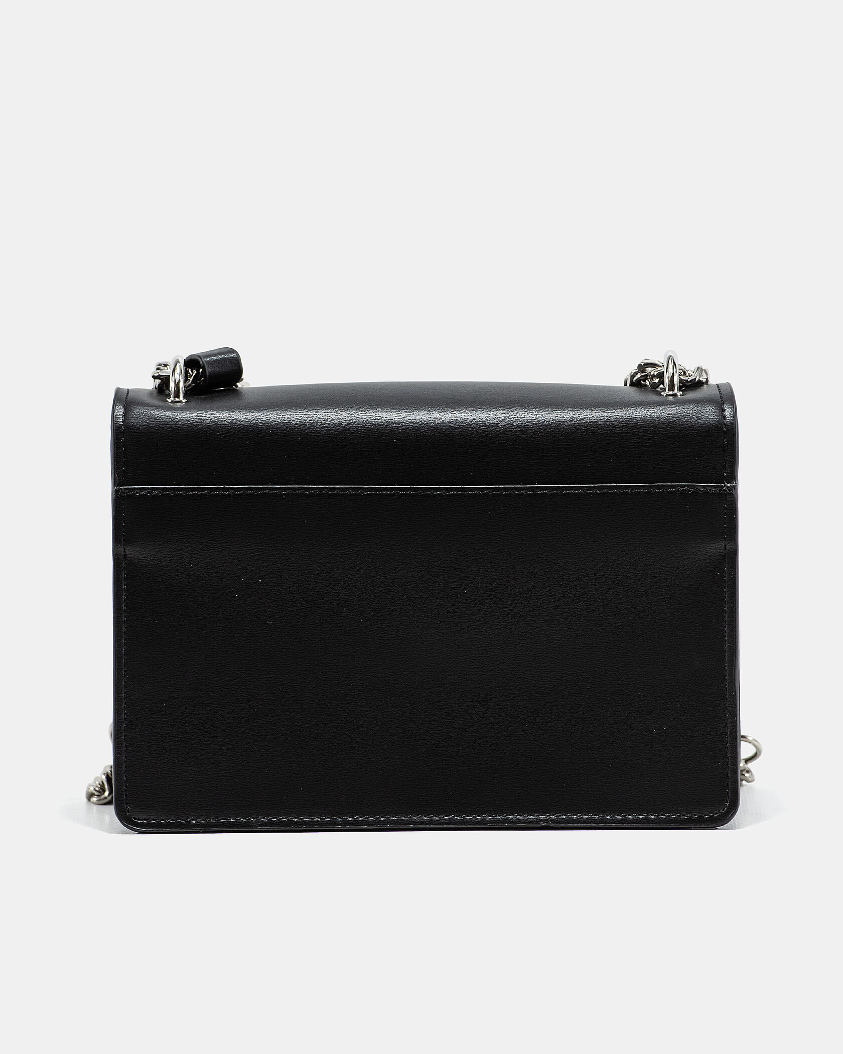 Saint Laurent Sunset Small Shoulder Bag in Black Leather with Silver Hardware - 9