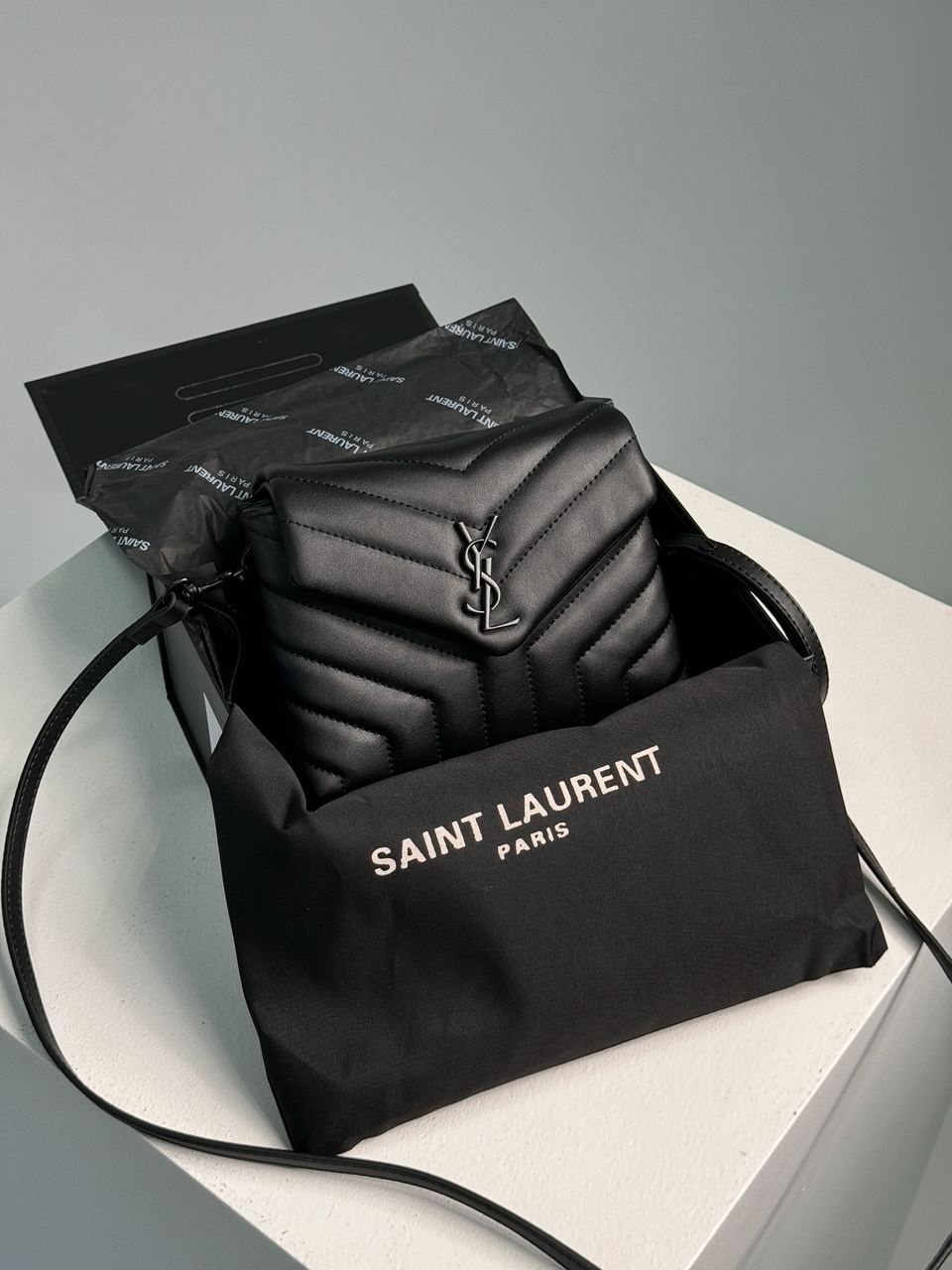 Saint Laurent Toy LouLou In Quilted Leather Black/Black - 2