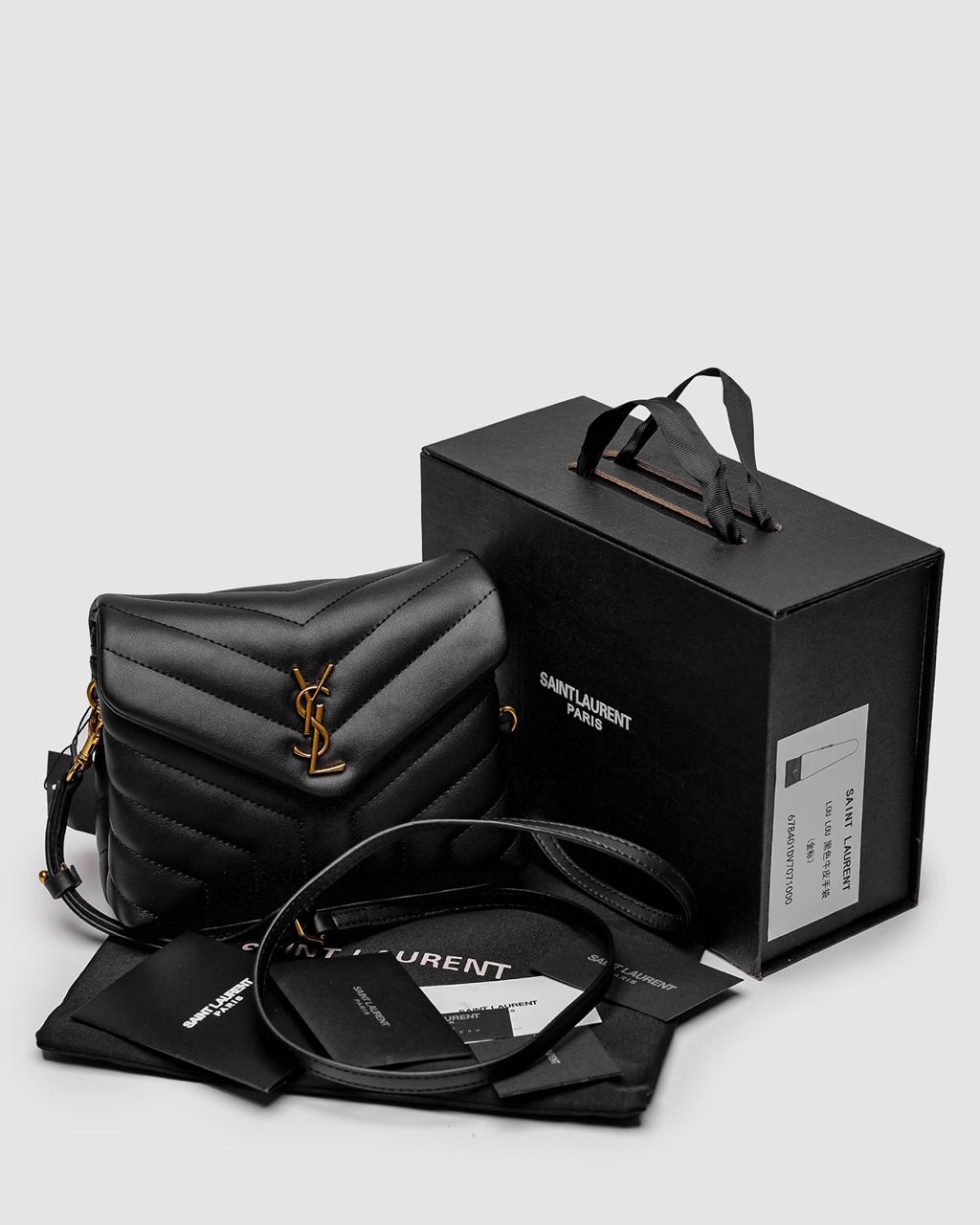 Saint Laurent Toy LouLou In Quilted Leather Black/Gold - 4