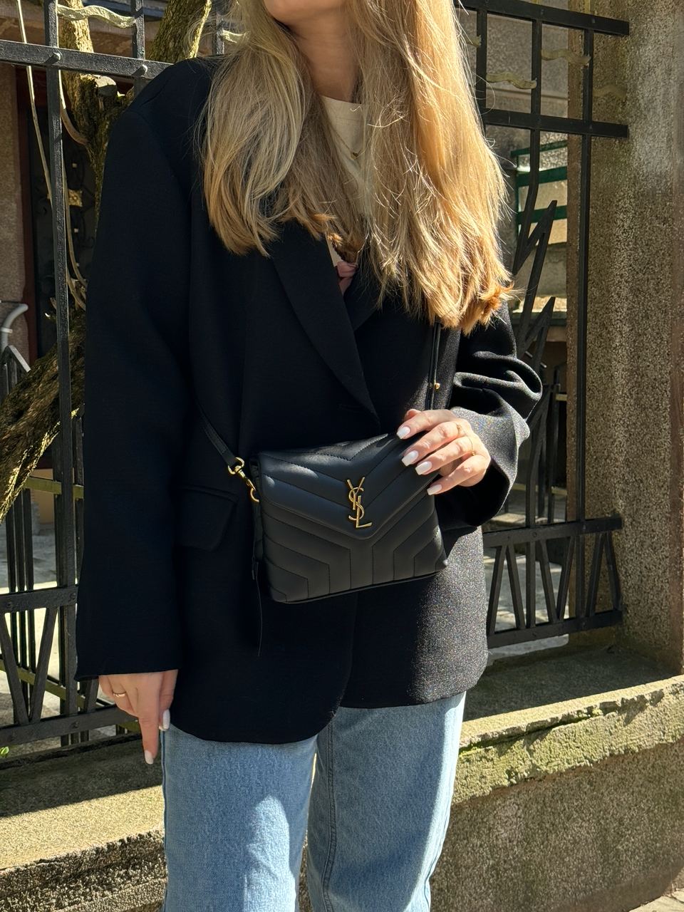 Saint Laurent Toy LouLou In Quilted Leather Black/Gold - 8