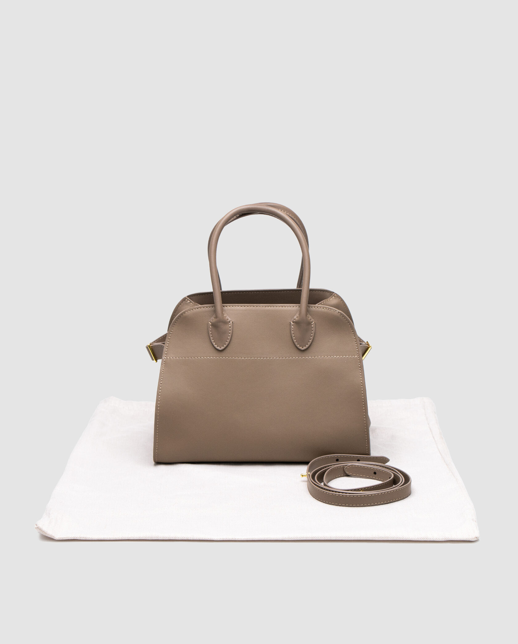 The Row Soft Margaux 26 Bag in Leather Brown Capucines - 2