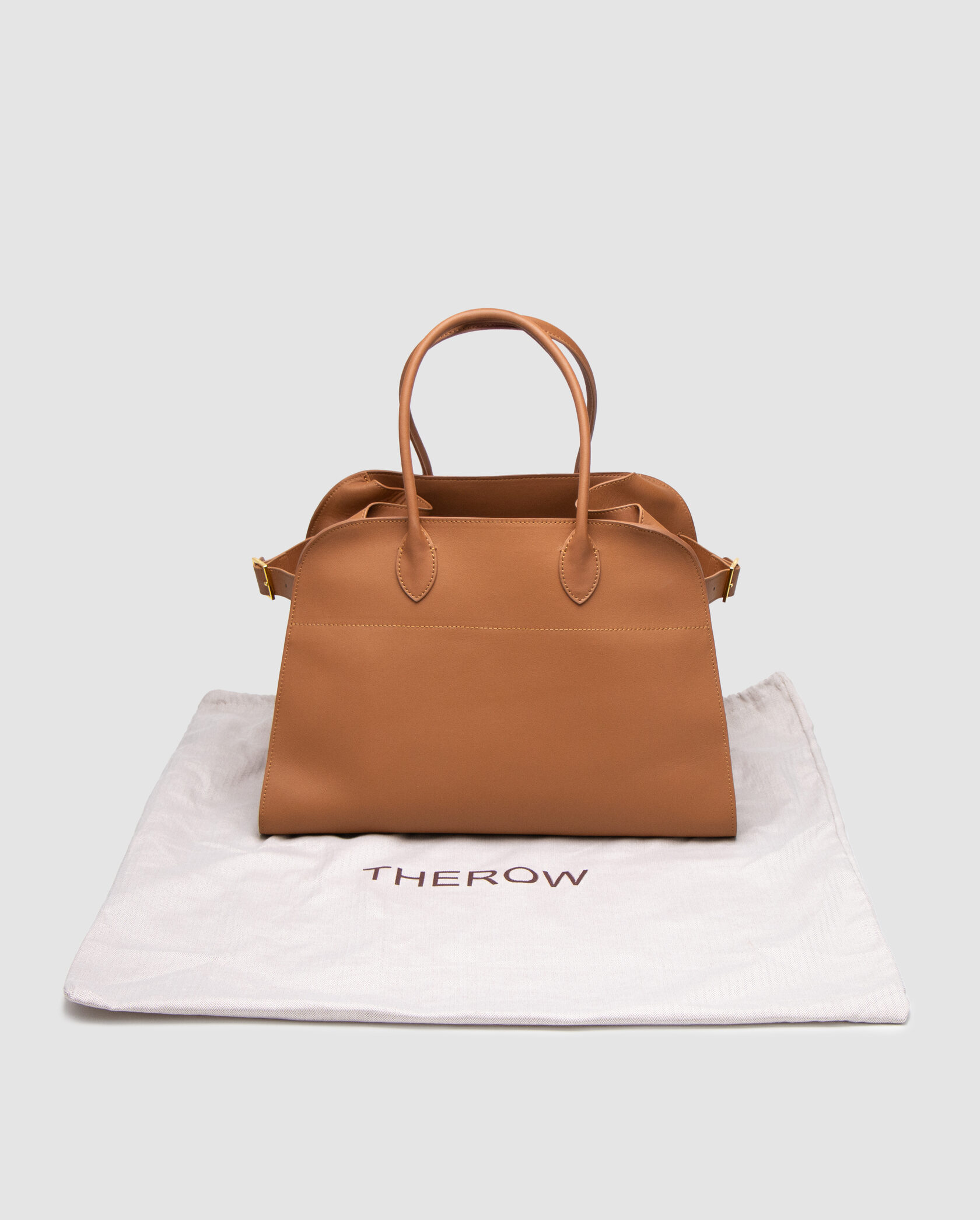 The Row Soft Margaux 39 Bag in Leather Ginger - 2