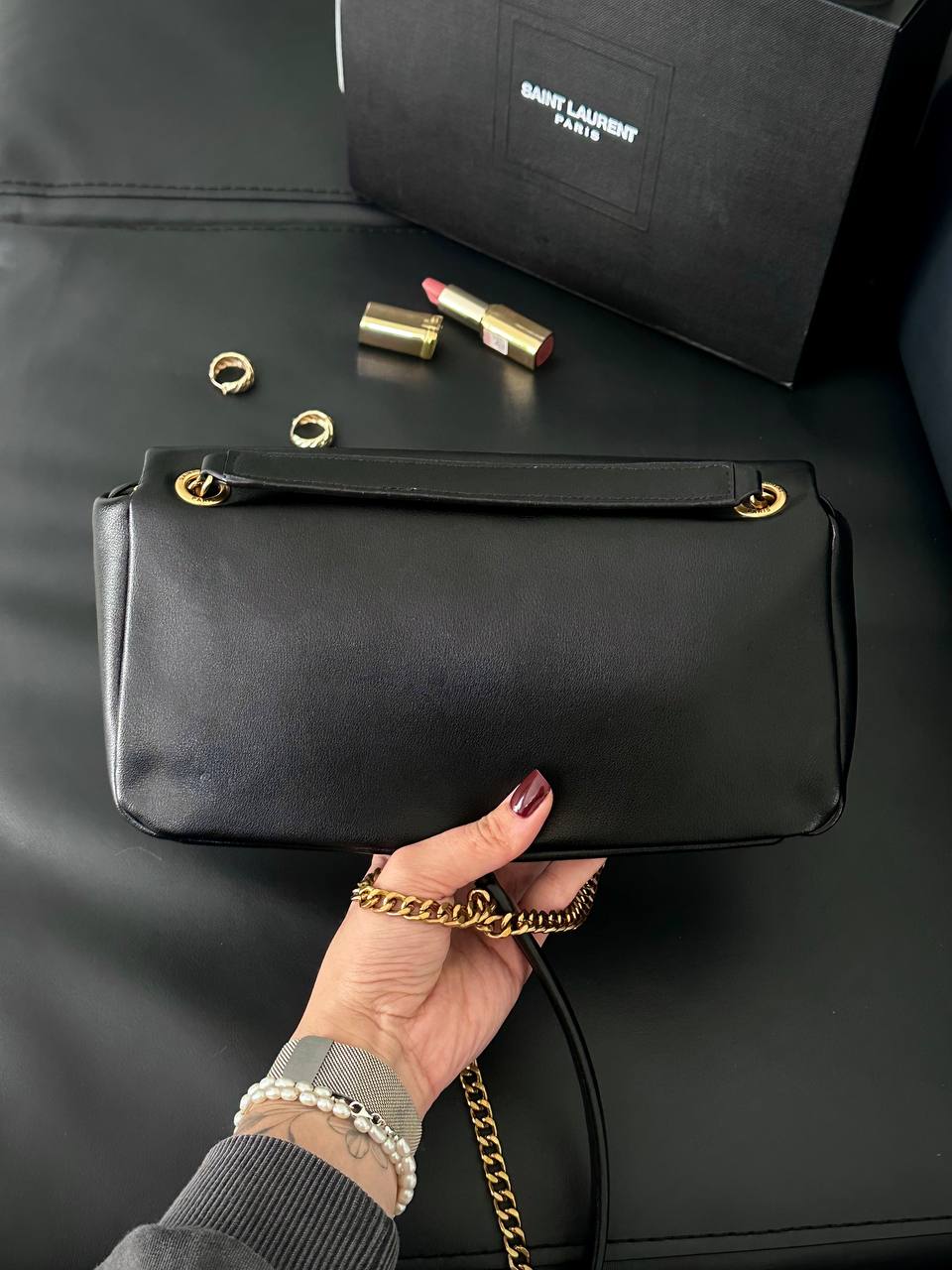 Yves Saint Laurent Chain Wallet In Black - 3