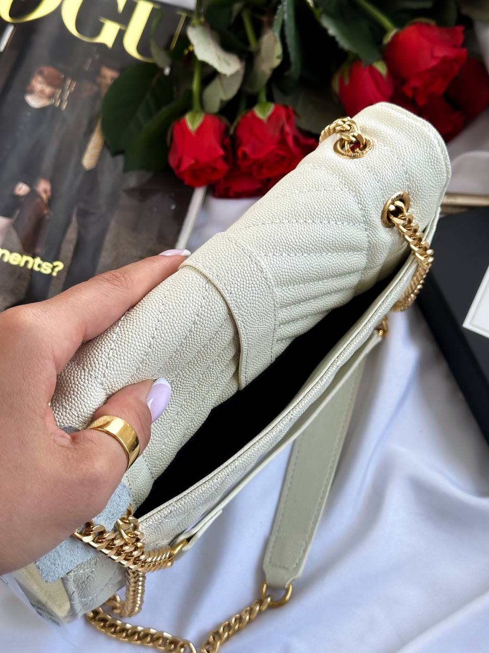 Yves Saint Laurent Envelope Bag White - 4