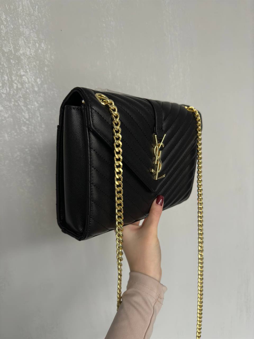 Yves Saint Laurent Envelope Medium In Quilted Grain De Poudre Embossed Leather - 4