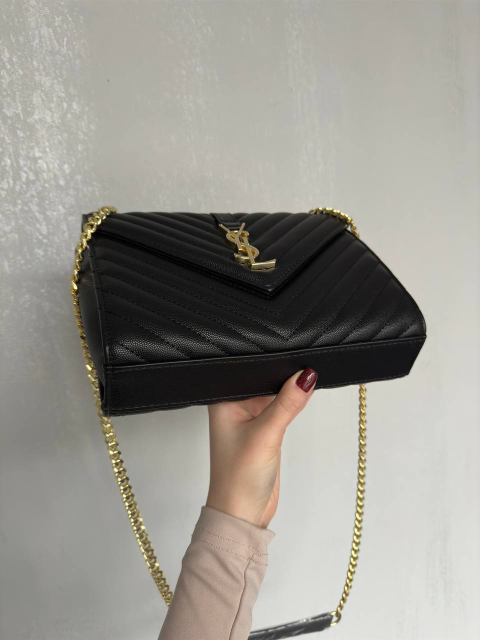 Yves Saint Laurent Envelope Medium In Quilted Grain De Poudre Embossed Leather - 5