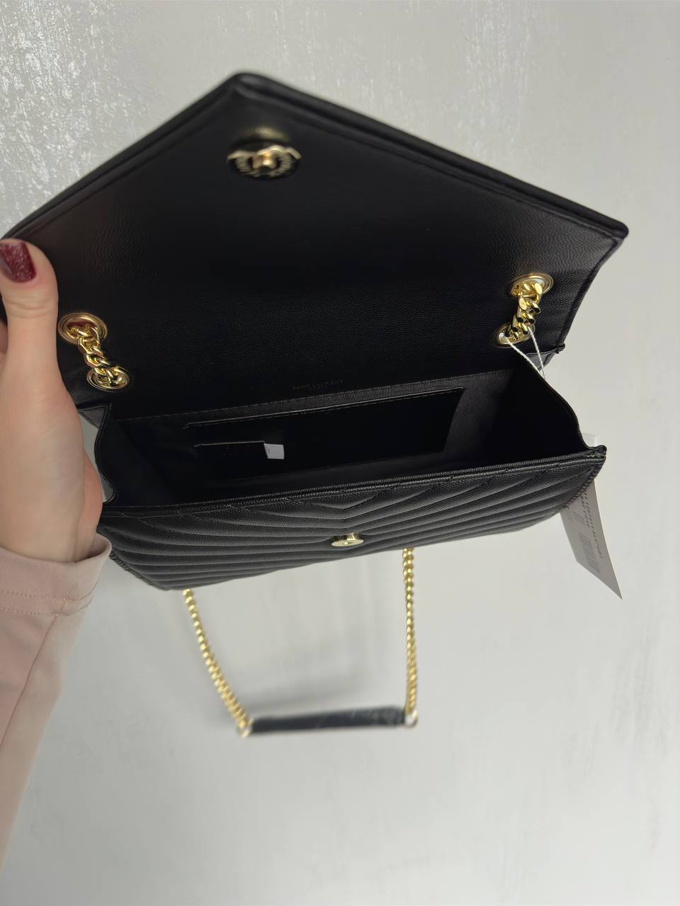 Yves Saint Laurent Envelope Medium In Quilted Grain De Poudre Embossed Leather - 9