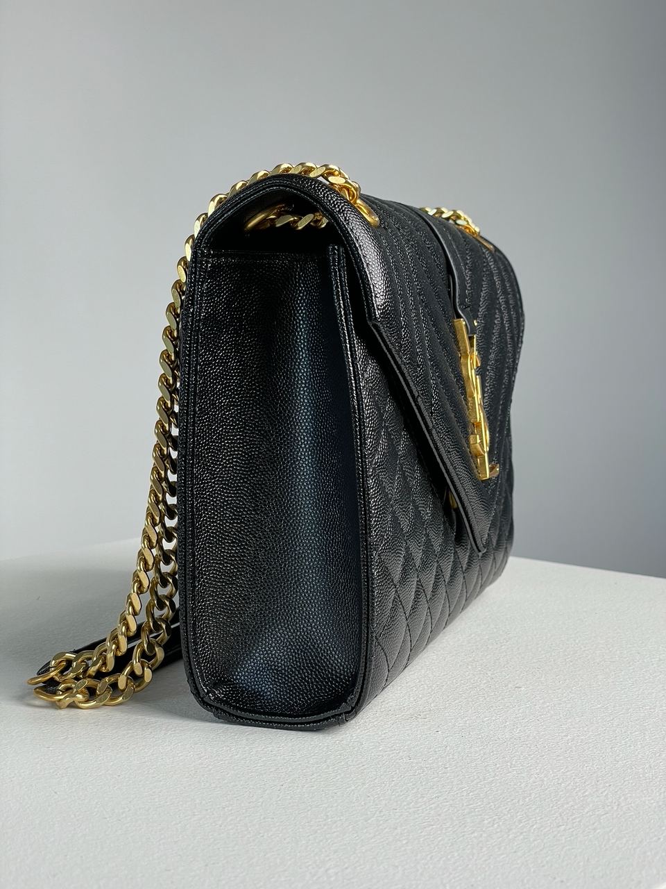 Yves Saint Laurent Envelope Medium In Quilted Grain De Poudre Embossed Leather - 9