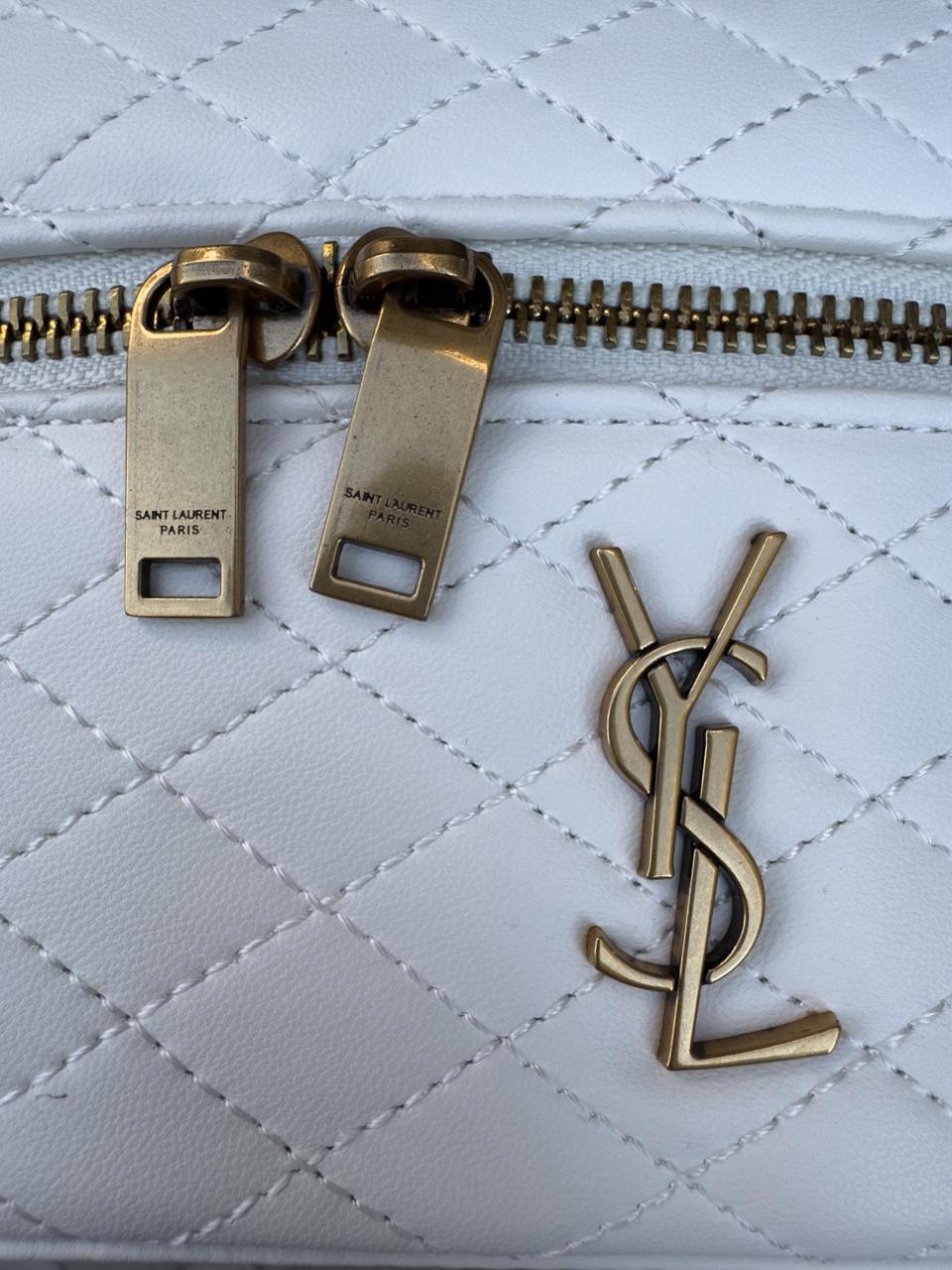 Yves Saint Laurent Gaby Vanity Leather Shoulder Bag Cream - 11