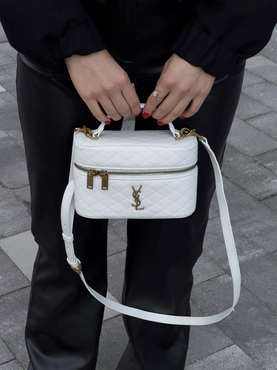 Yves Saint Laurent Gaby Vanity Leather Shoulder Bag Cream - 5