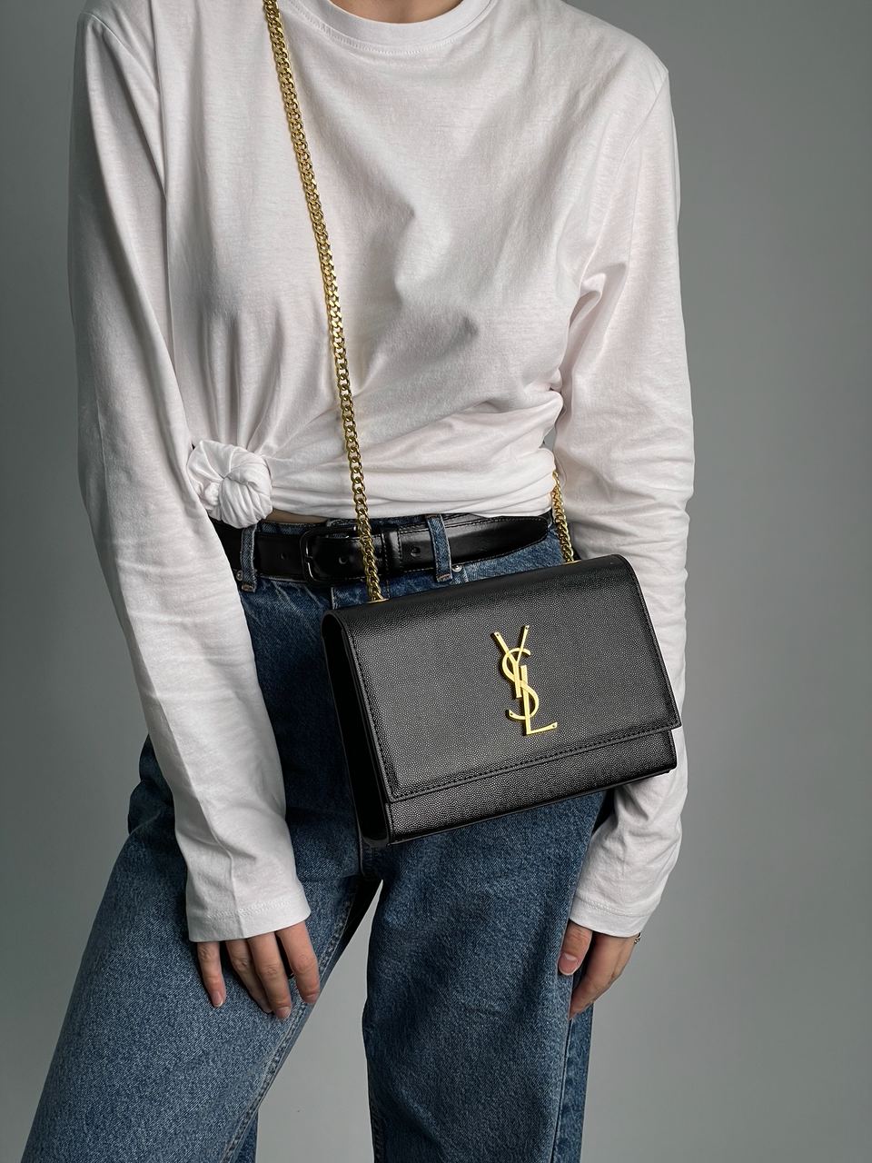 Yves Saint Laurent Kate Small Black/Gold - 8