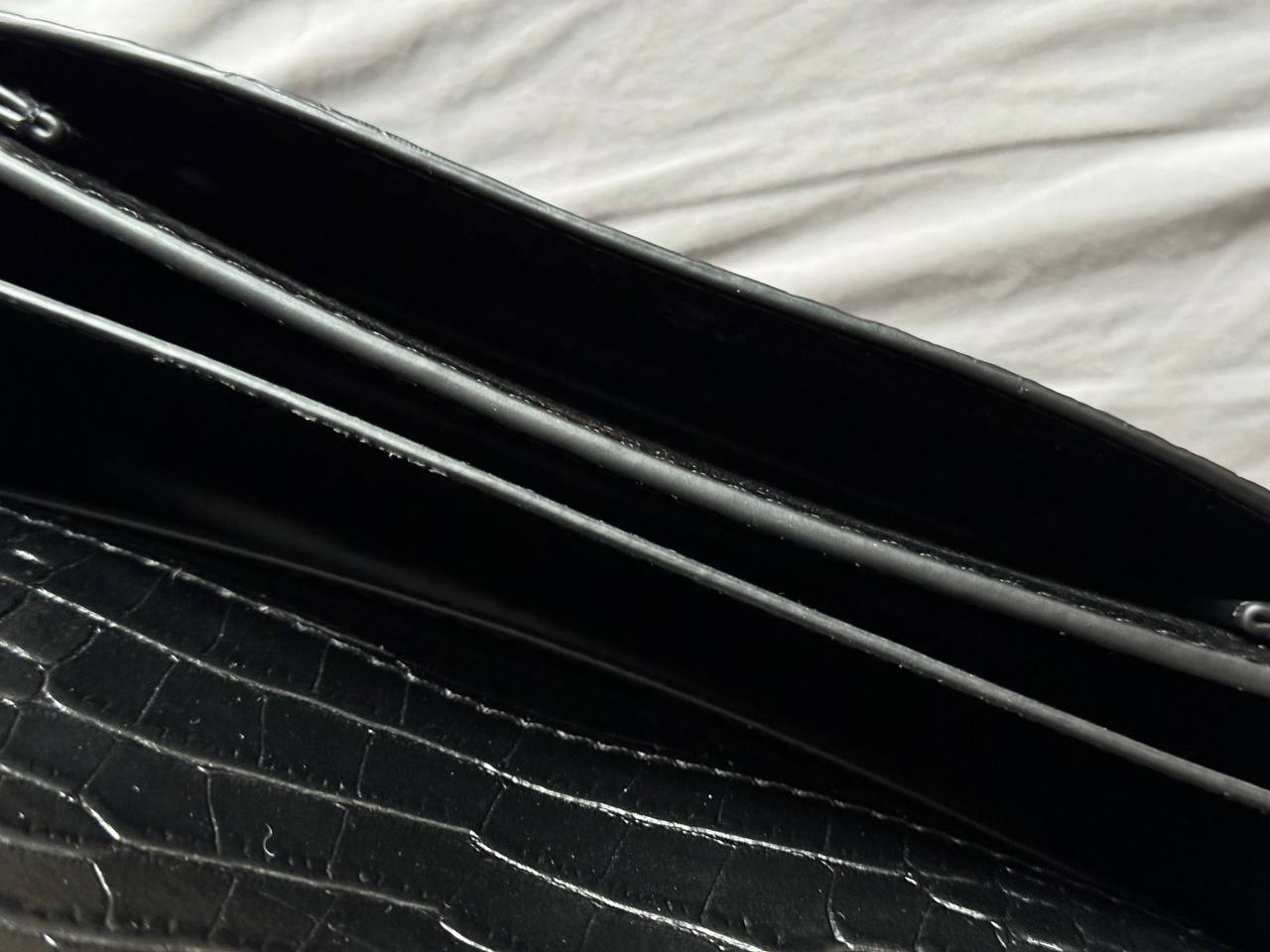 Yves Saint Laurent Medium Sunset in Smooth Leather Black/Silver - 15