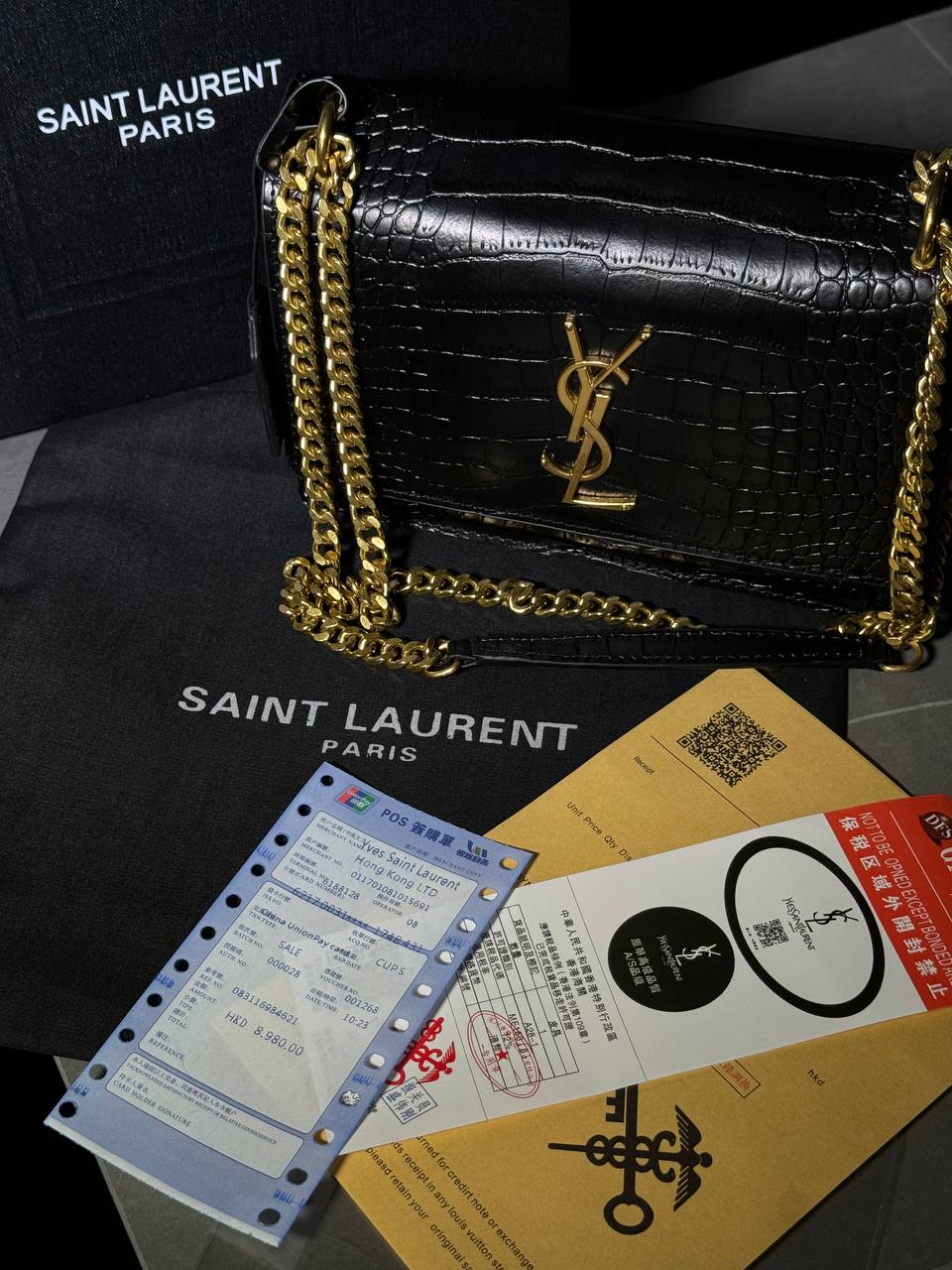 Yves Saint Laurent Medium Sunset in Smooth Leather Black/Silver - 3