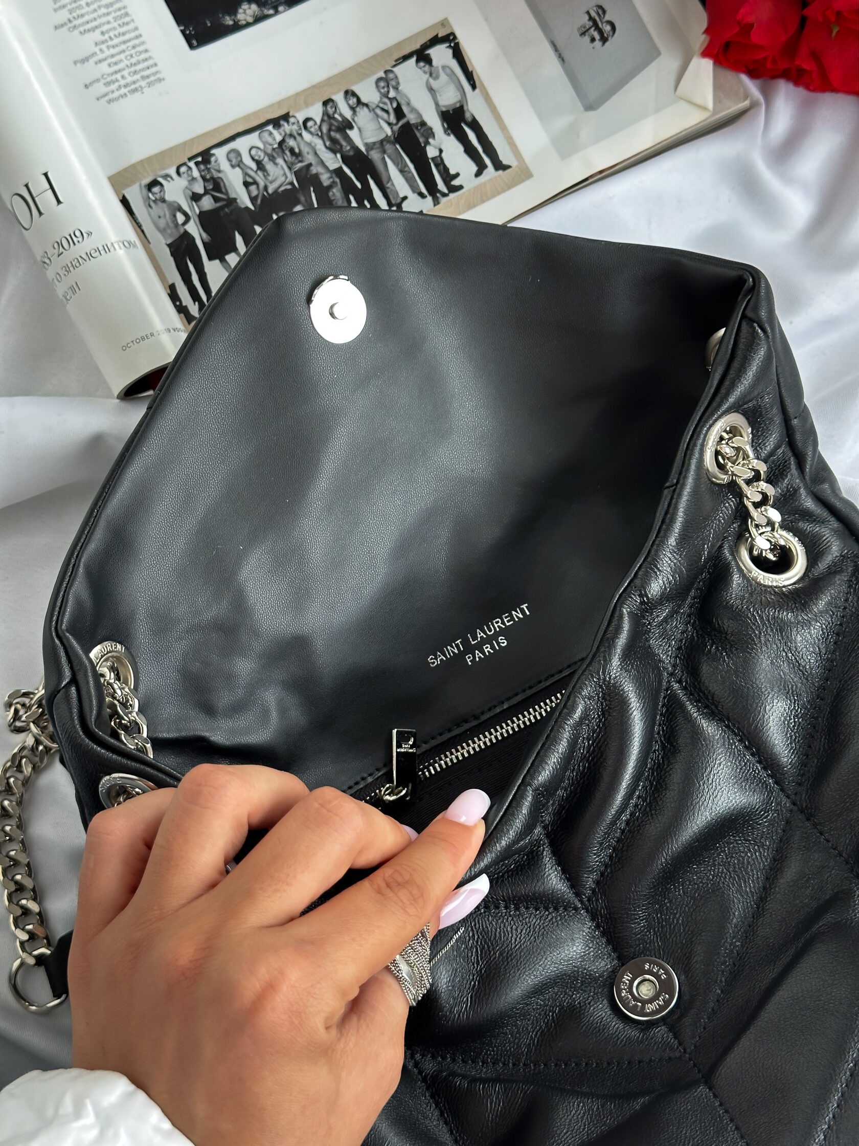 Yves Saint Laurent Puffer Loulou Black And Silver - 3