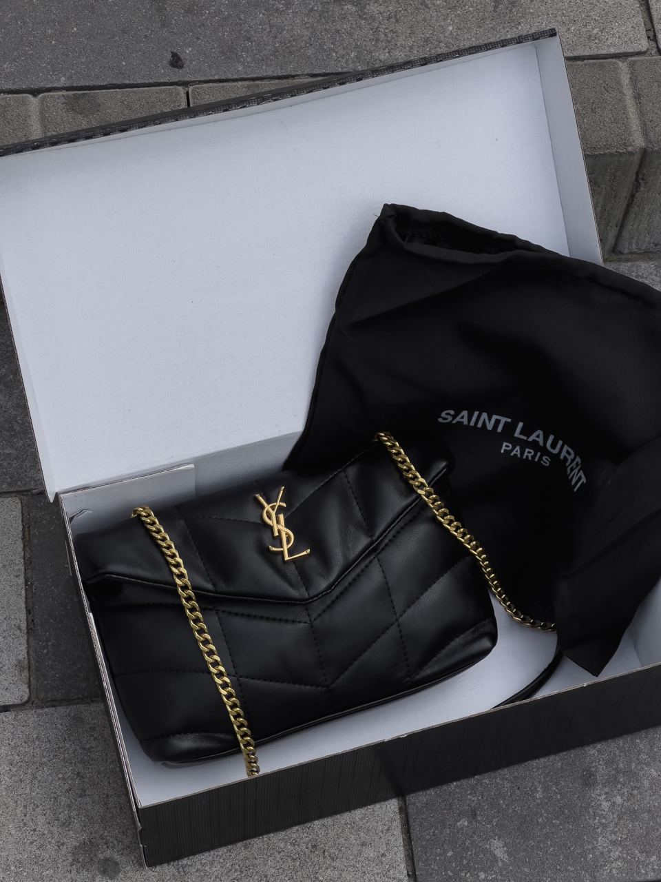 Yves Saint Laurent Puffer Small in Nappa Leather Gold Chain - 2