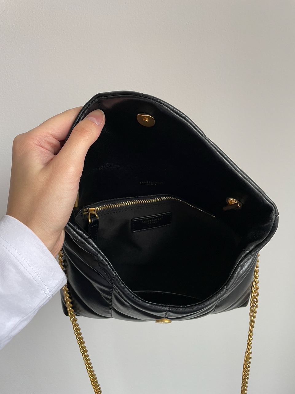 Yves Saint Laurent Puffer Small in Nappa Leather Gold Chain - 13