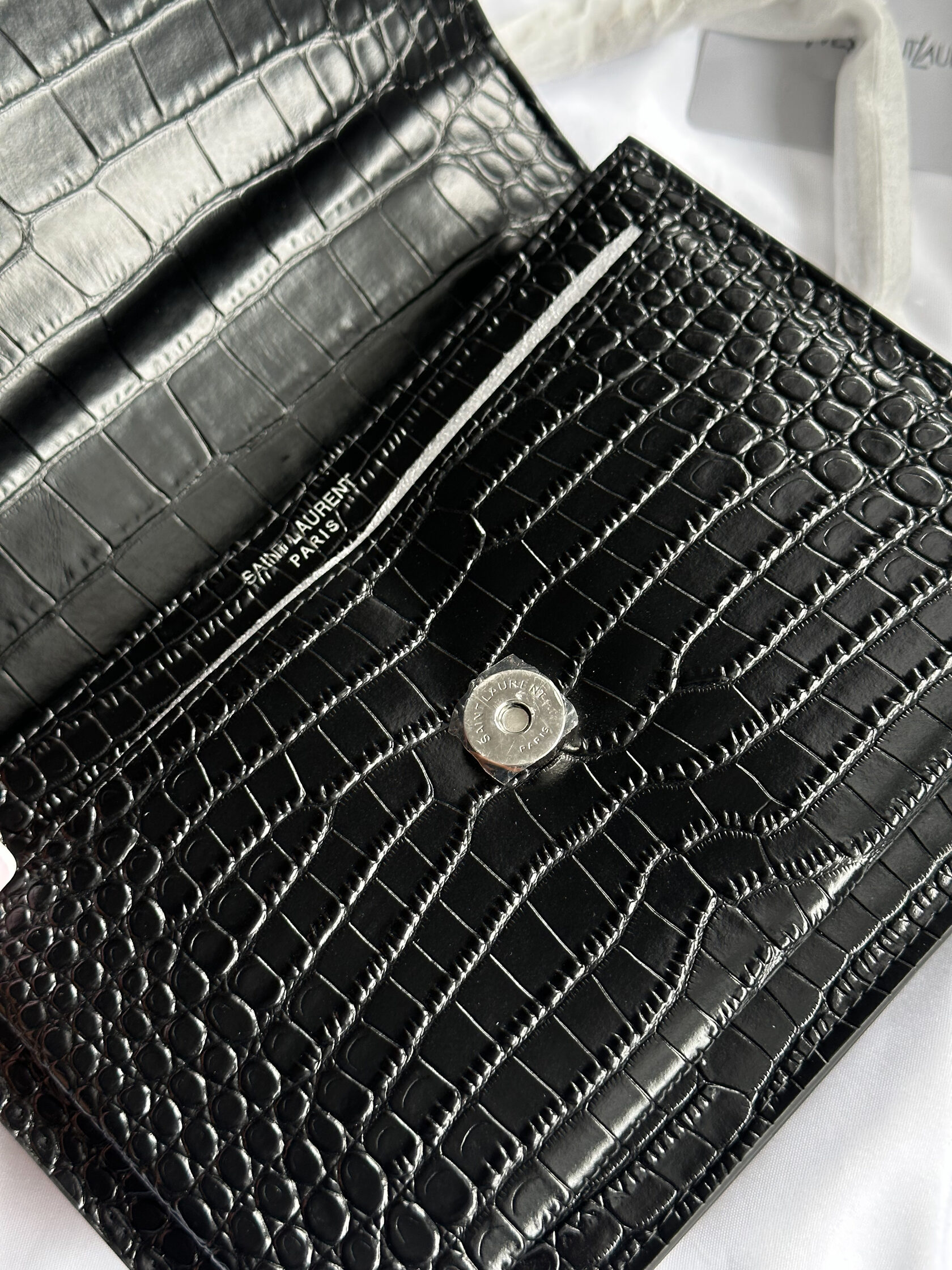 Yves Saint Laurent Sunset In Crocodile-Embossed Leather - 4