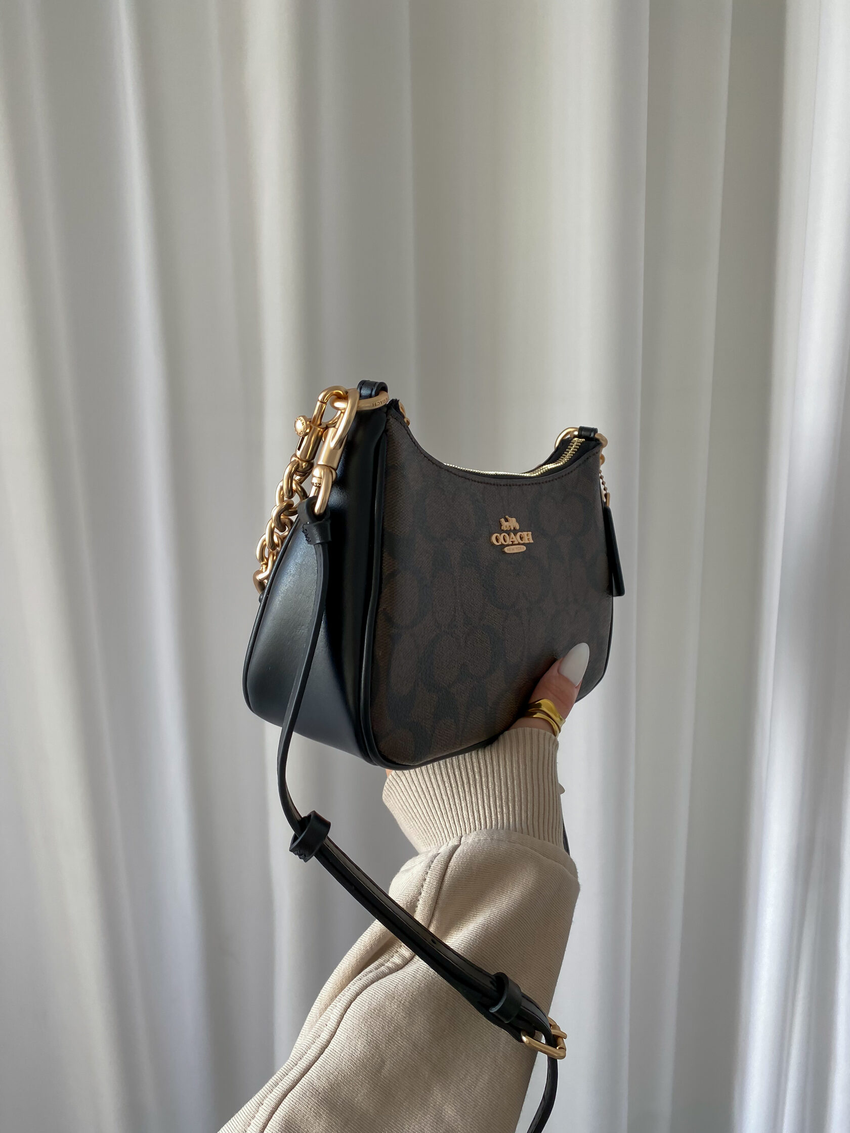 Сoach swinger 20 chalk Brown/Black. - 5